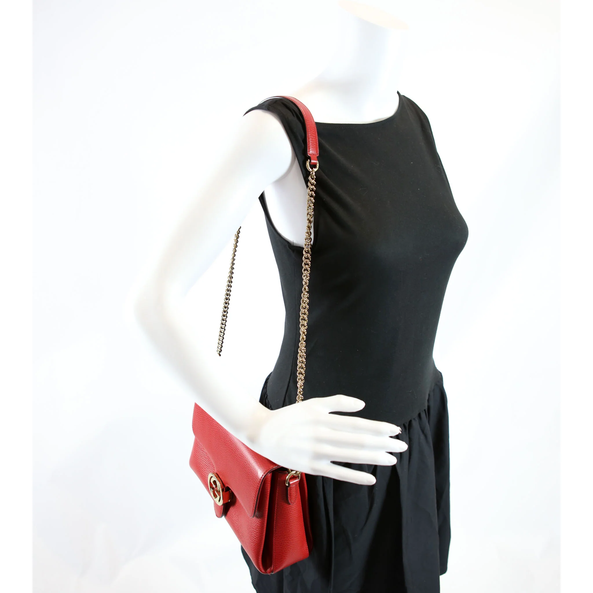 510302 Medium Interlock Satchel Red - Image 11