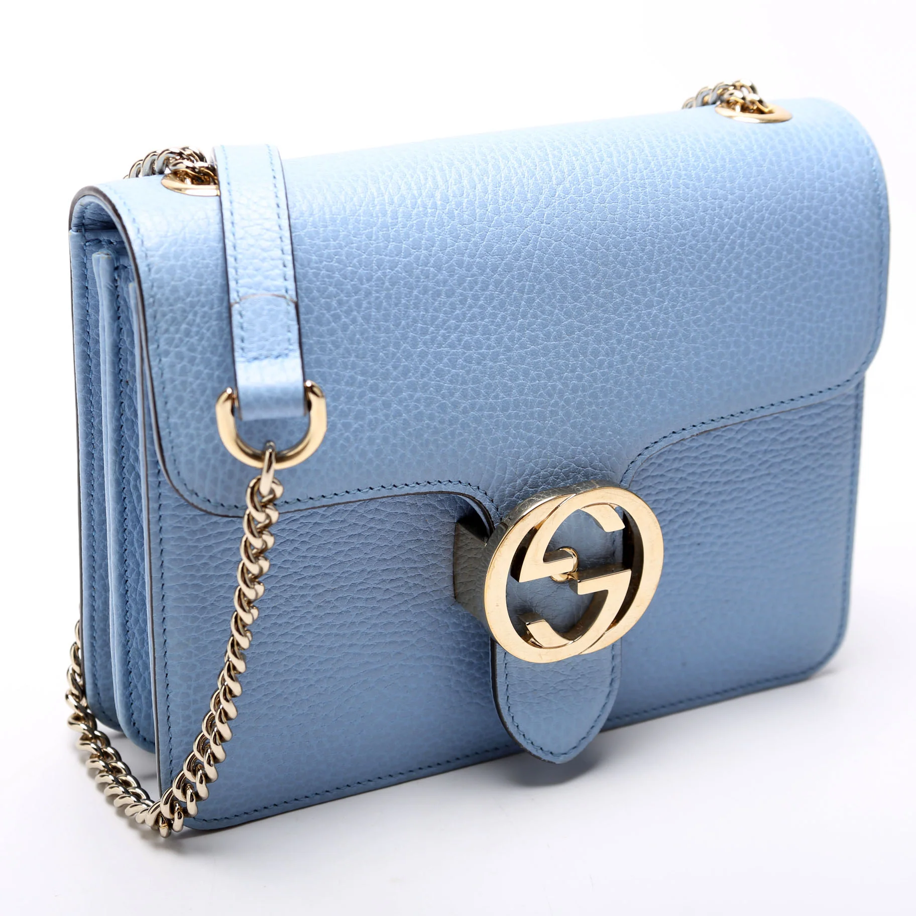 510304 Interlocking Small Crossbody Light Blue - Image 2