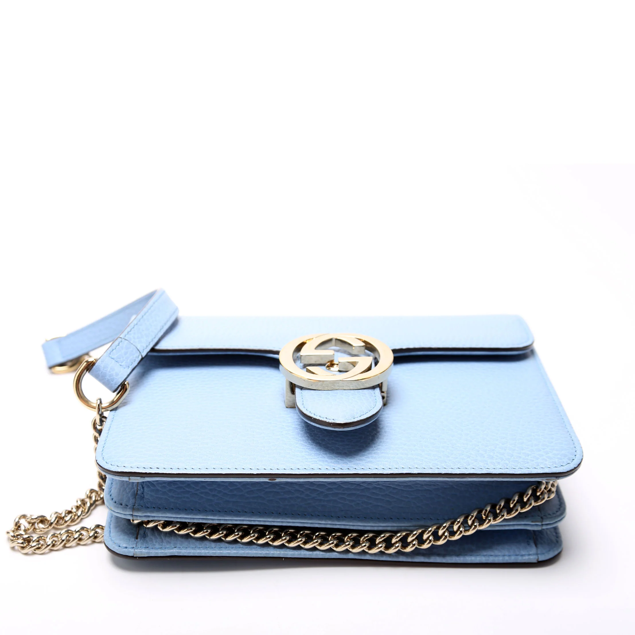 510304 Interlocking Small Crossbody Light Blue - Image 4