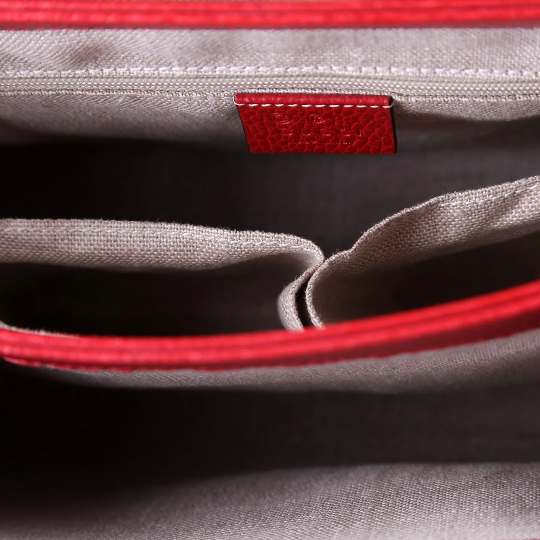 510306 Large Interlocking GG Shoulder Bag Red - Image 11