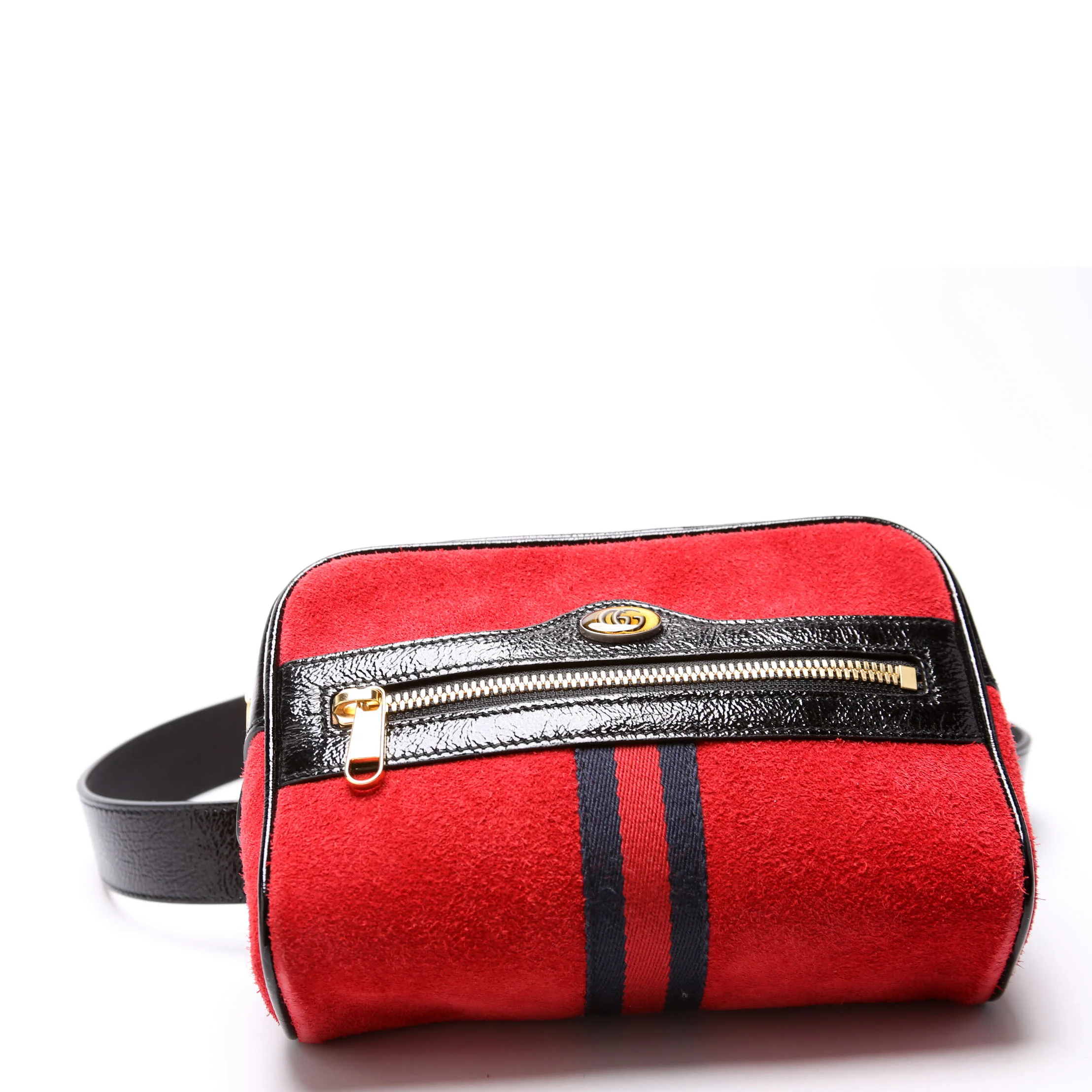 517076 Mini Ophidia Suede Belt Bag Red - Image 4
