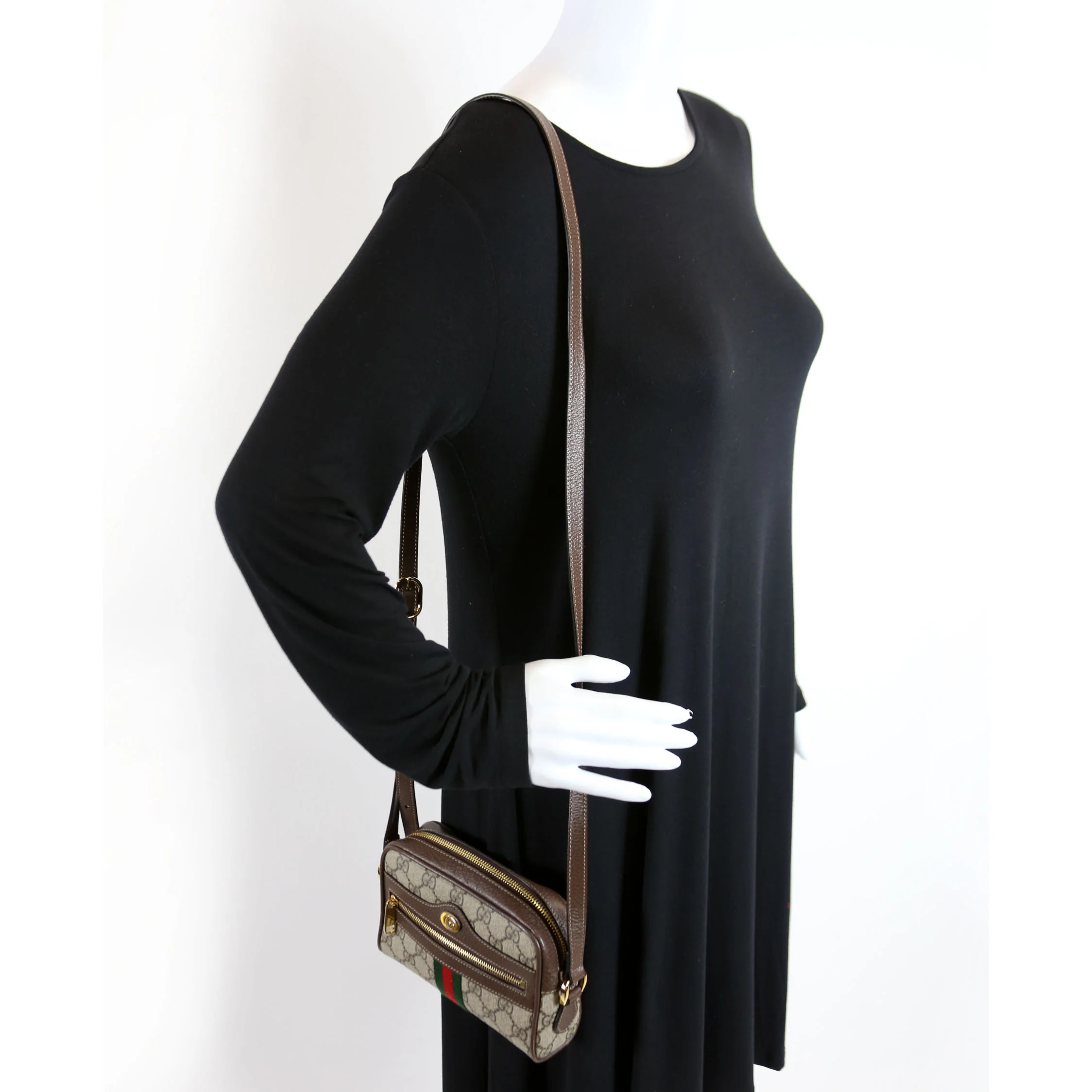 517350 Ophidia Small Shoulder Bag Brown - Image 10