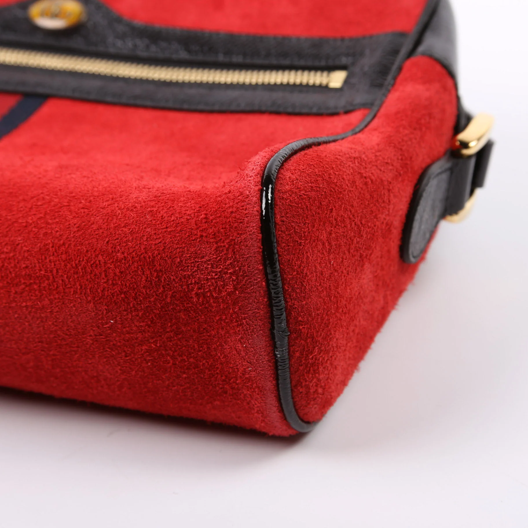 517080 Ophidia Suede Small Crossbody Red - Image 6
