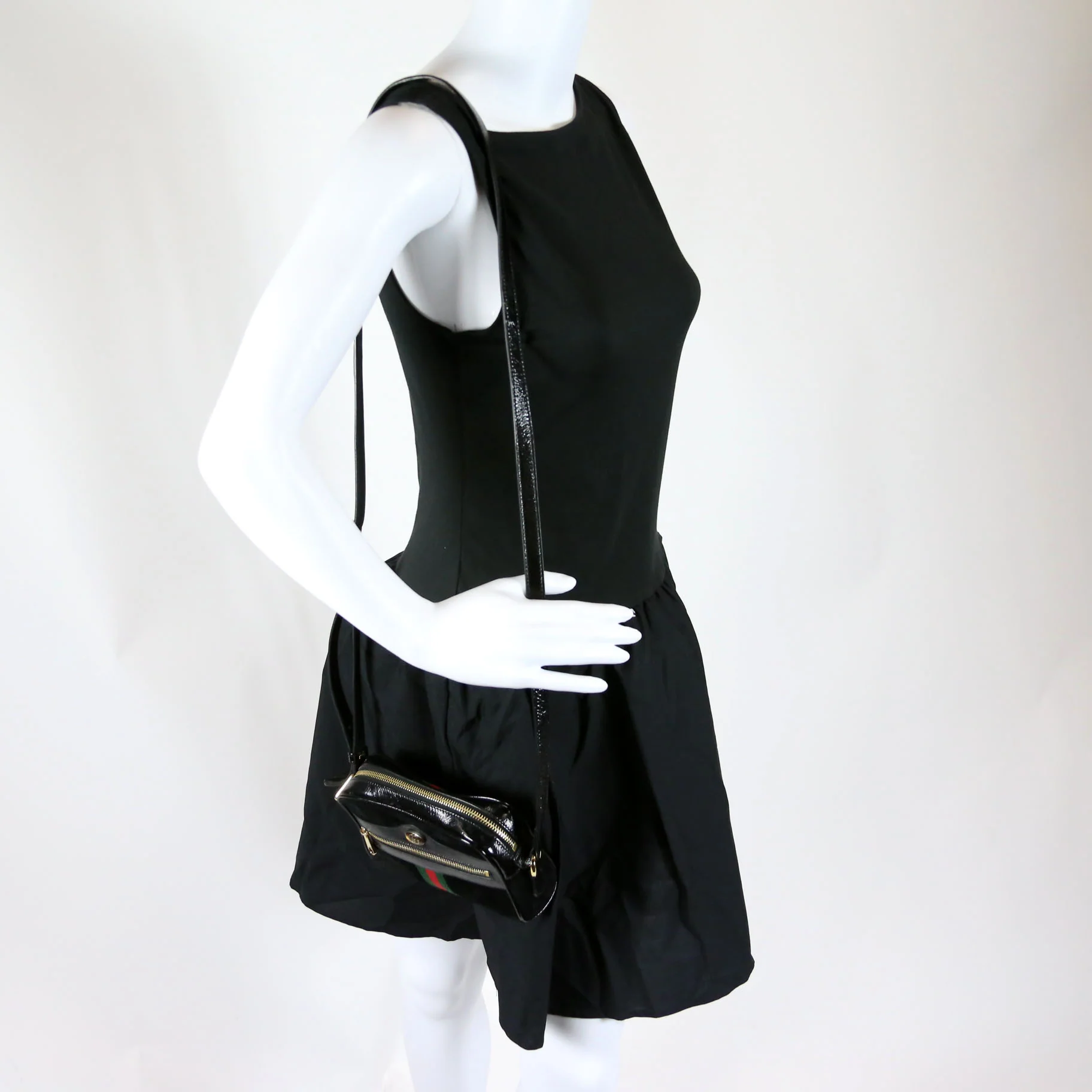 517350 GG Super Mini Suede Ophidia Black - Image 8