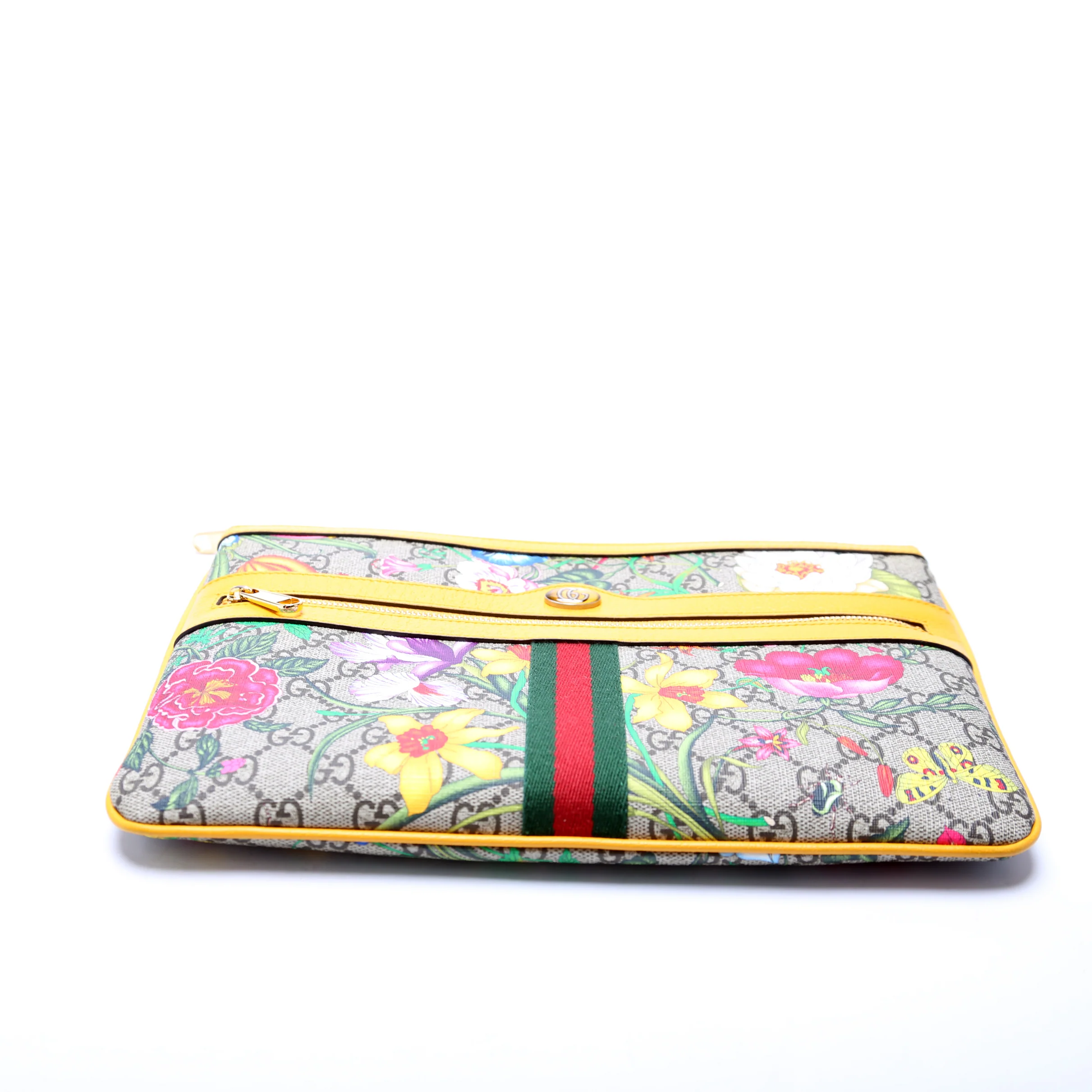 517551 GG Supreme Flora Ophidia Pouch Yellow - Image 4