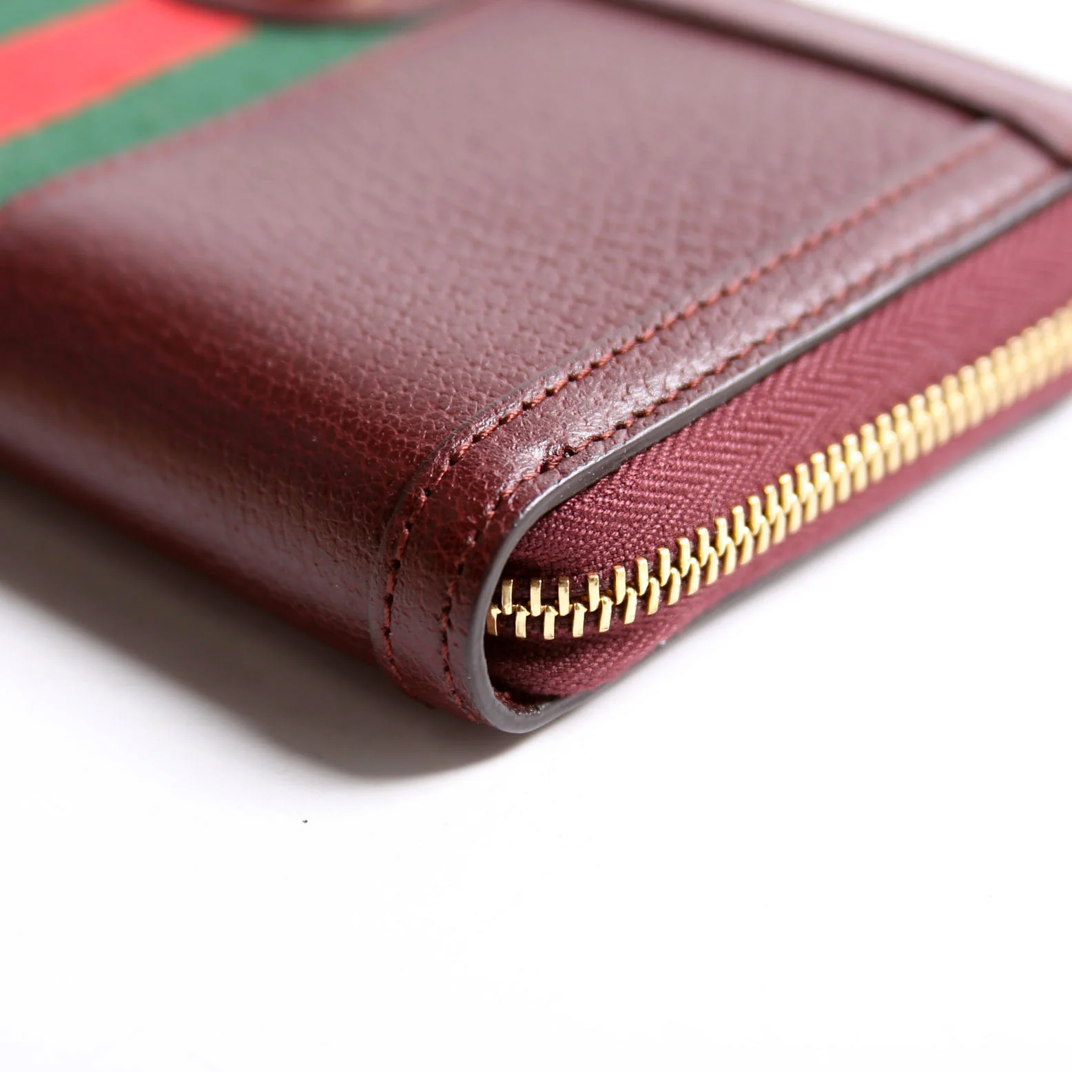 523154 Leather Ophidia Zip Wallet Burgundy/Red/Green - Image 7