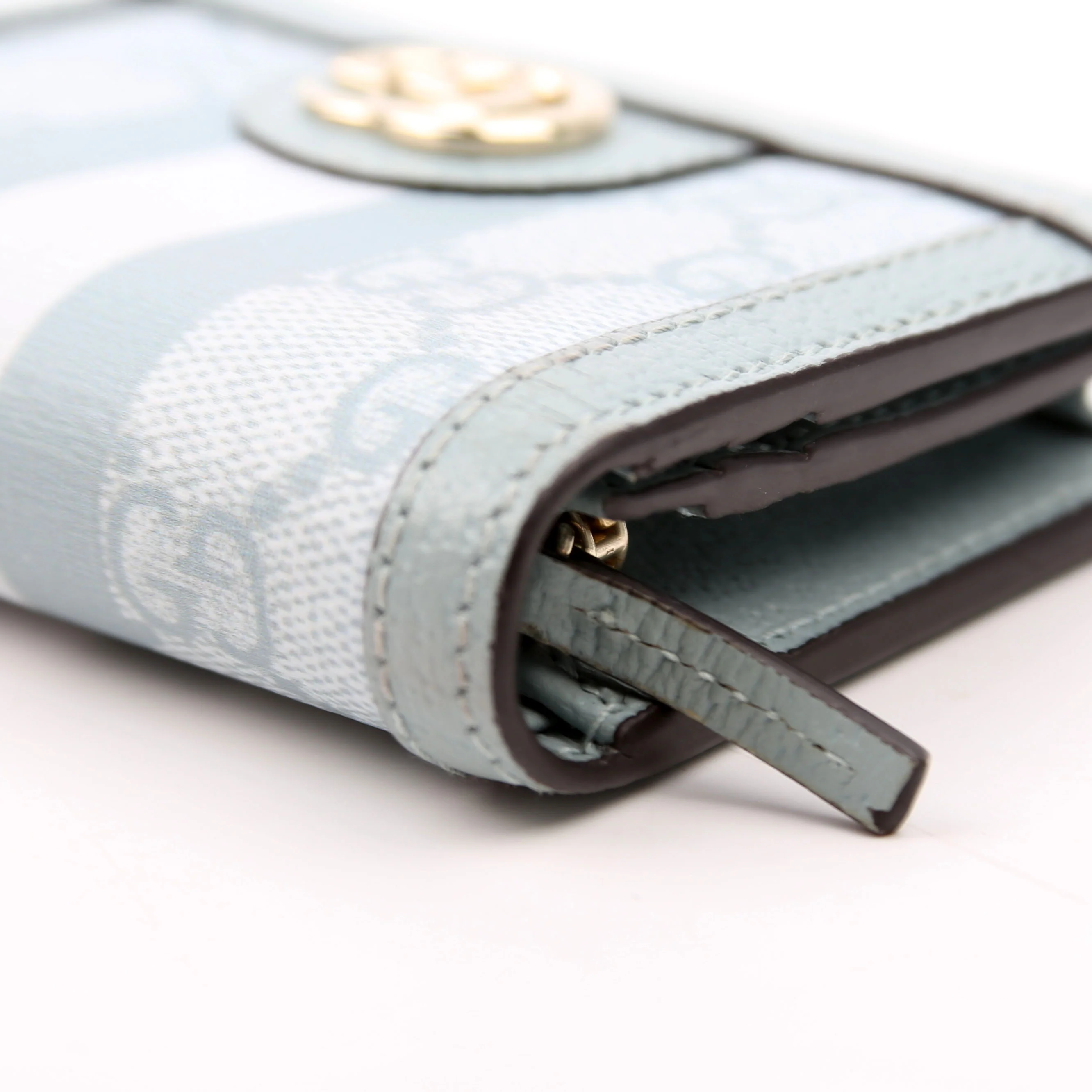 523155 Ophidia GG Card Case Wallet Blue - Image 9