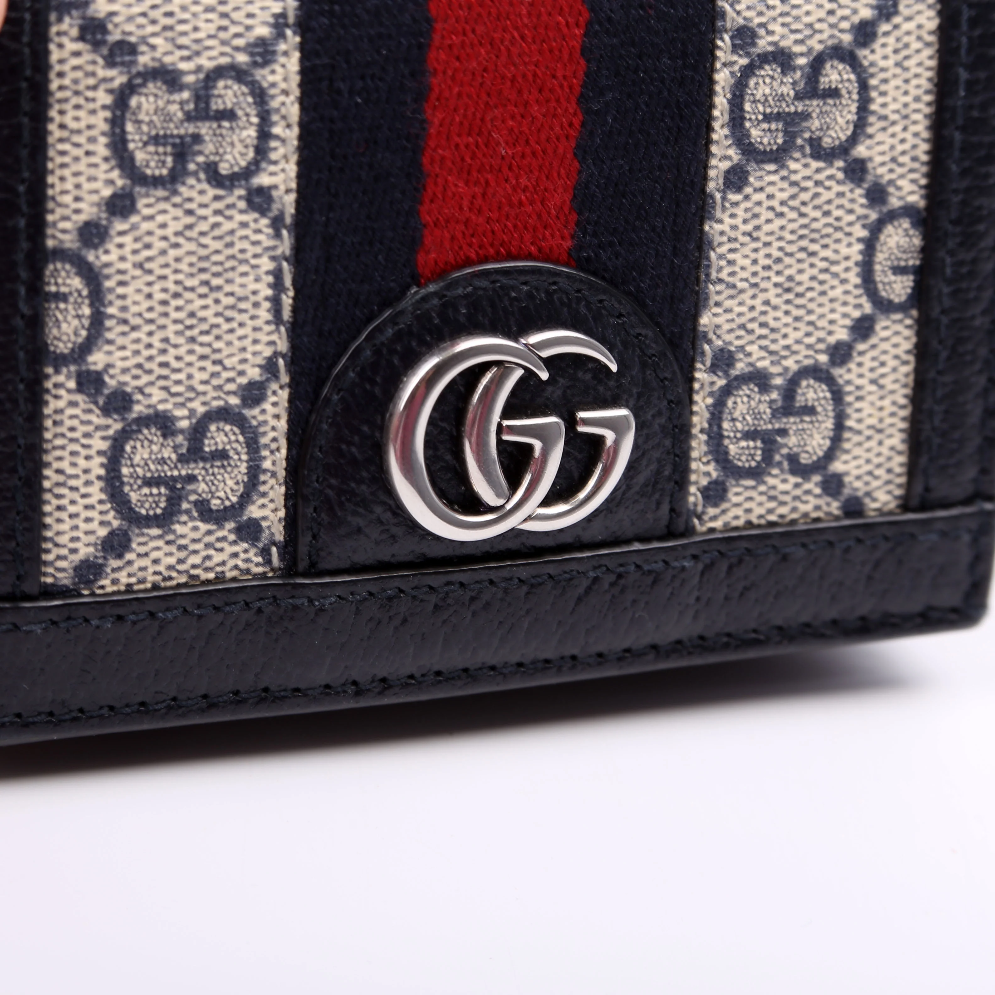 523155 Ophidia GG Card Case Wallet Navy - Image 7