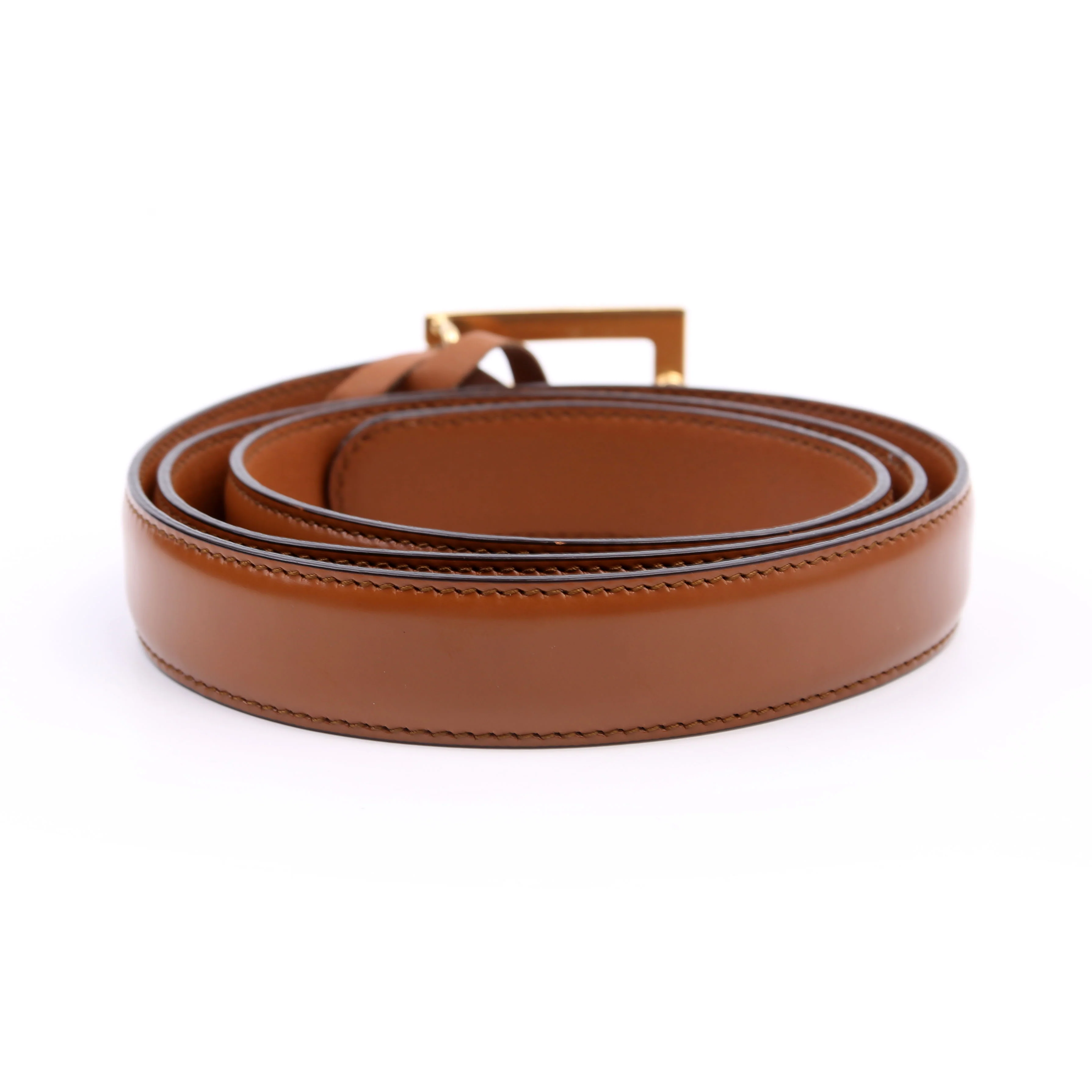 523305 Icaro G Cube 25MM Calfskin Belt Size 95/38 Brown - Image 3
