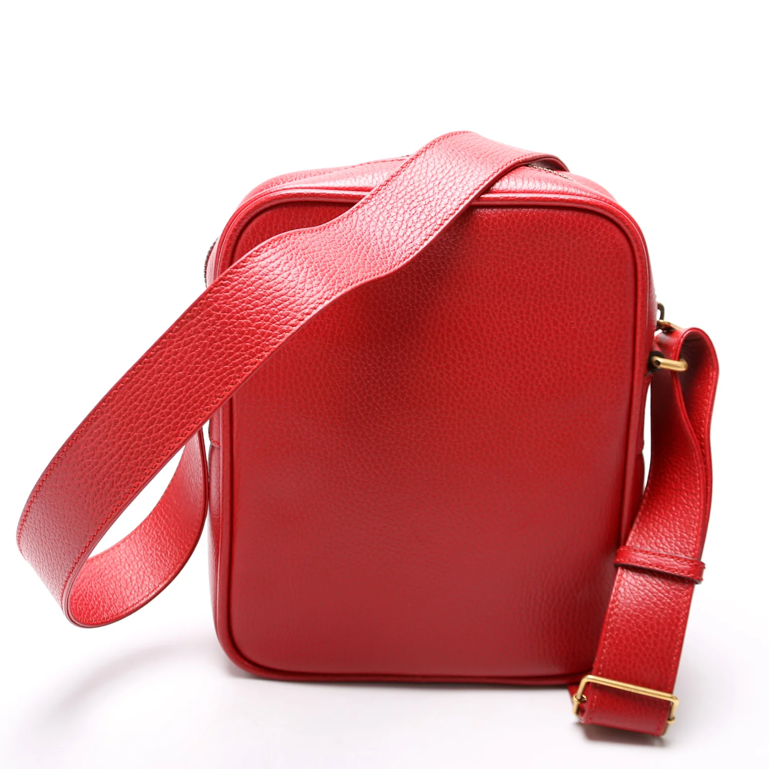 523591 Retro Logo Medium Messenger Bag Red - Image 3