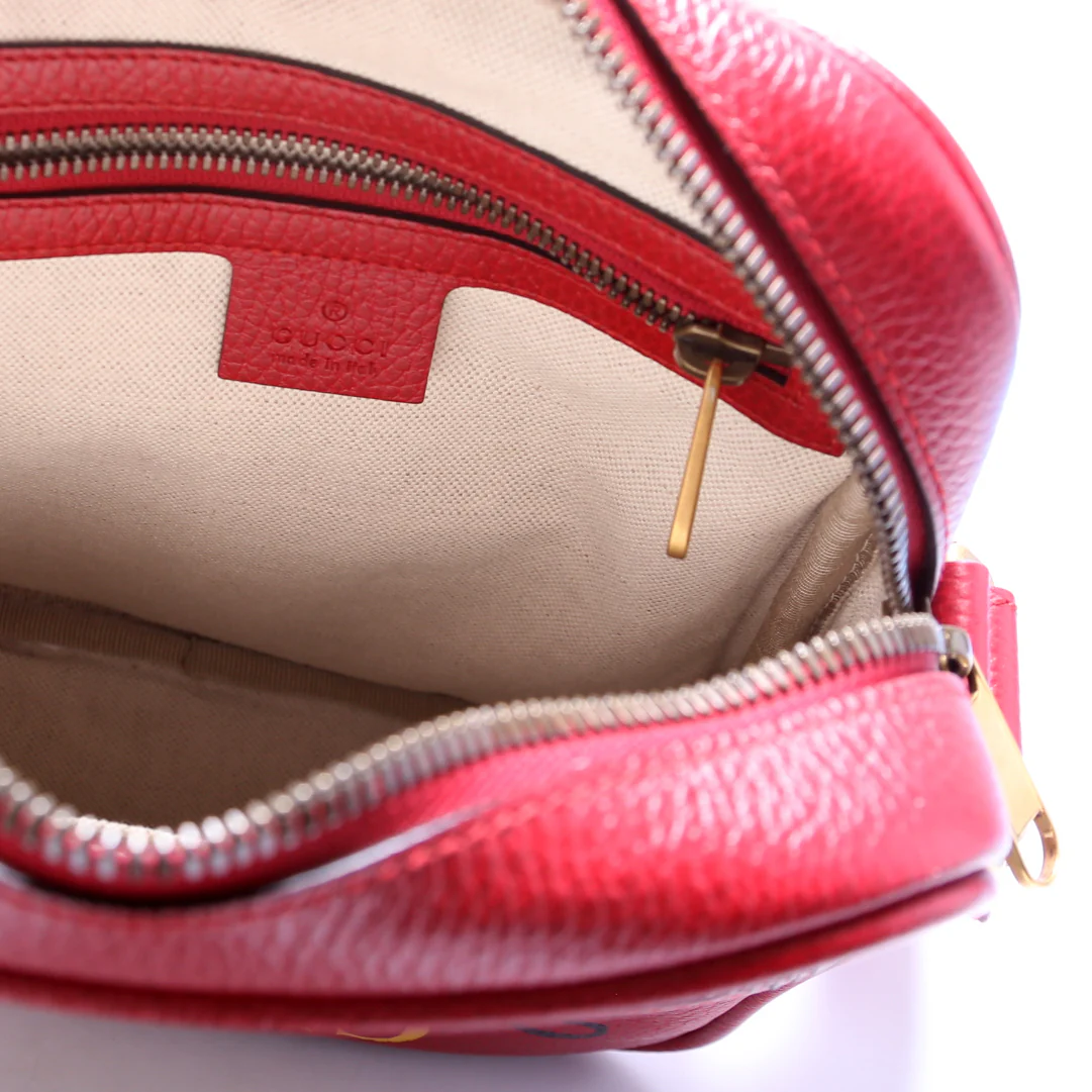 523591 Retro Logo Medium Messenger Bag Red - Image 7