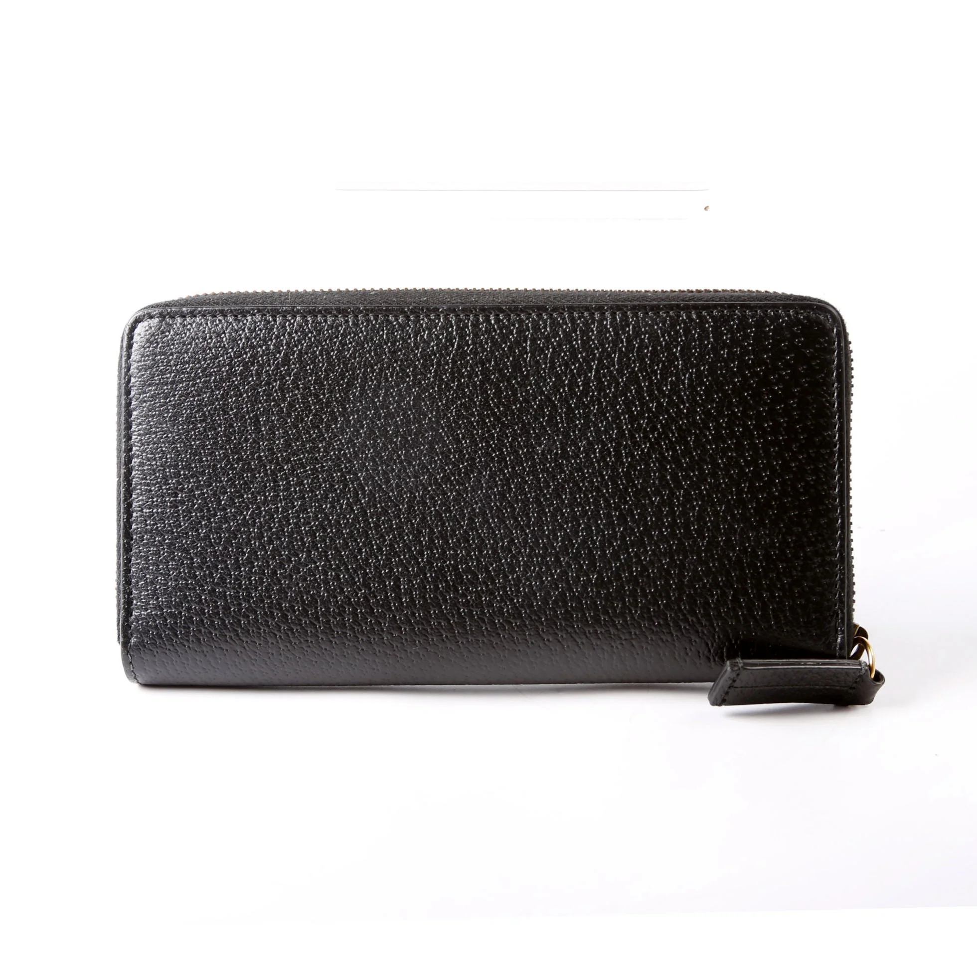523667 Animalier Bee Leather Zip Around Long Wallet Black - Image 2