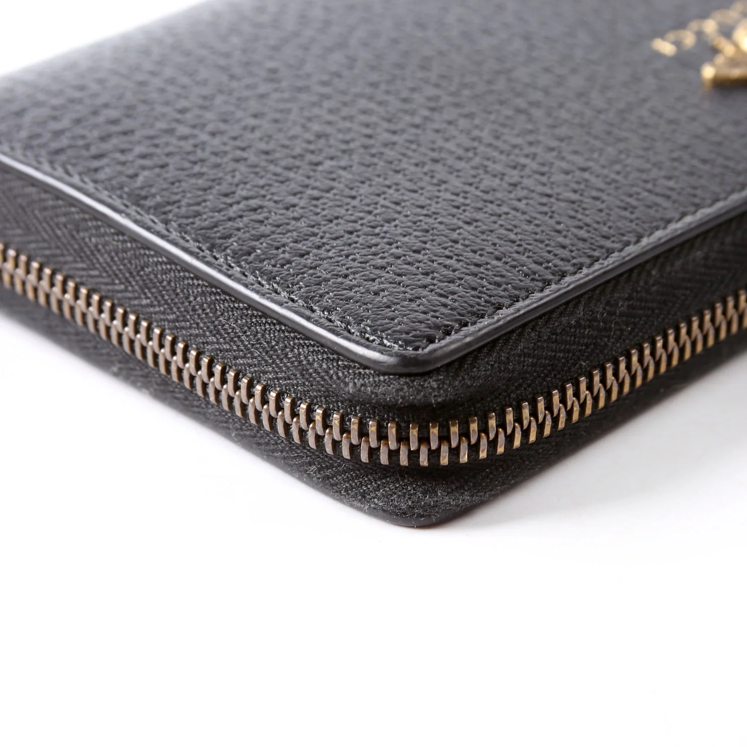 523667 Animalier Bee Leather Zip Around Long Wallet Black - Image 8