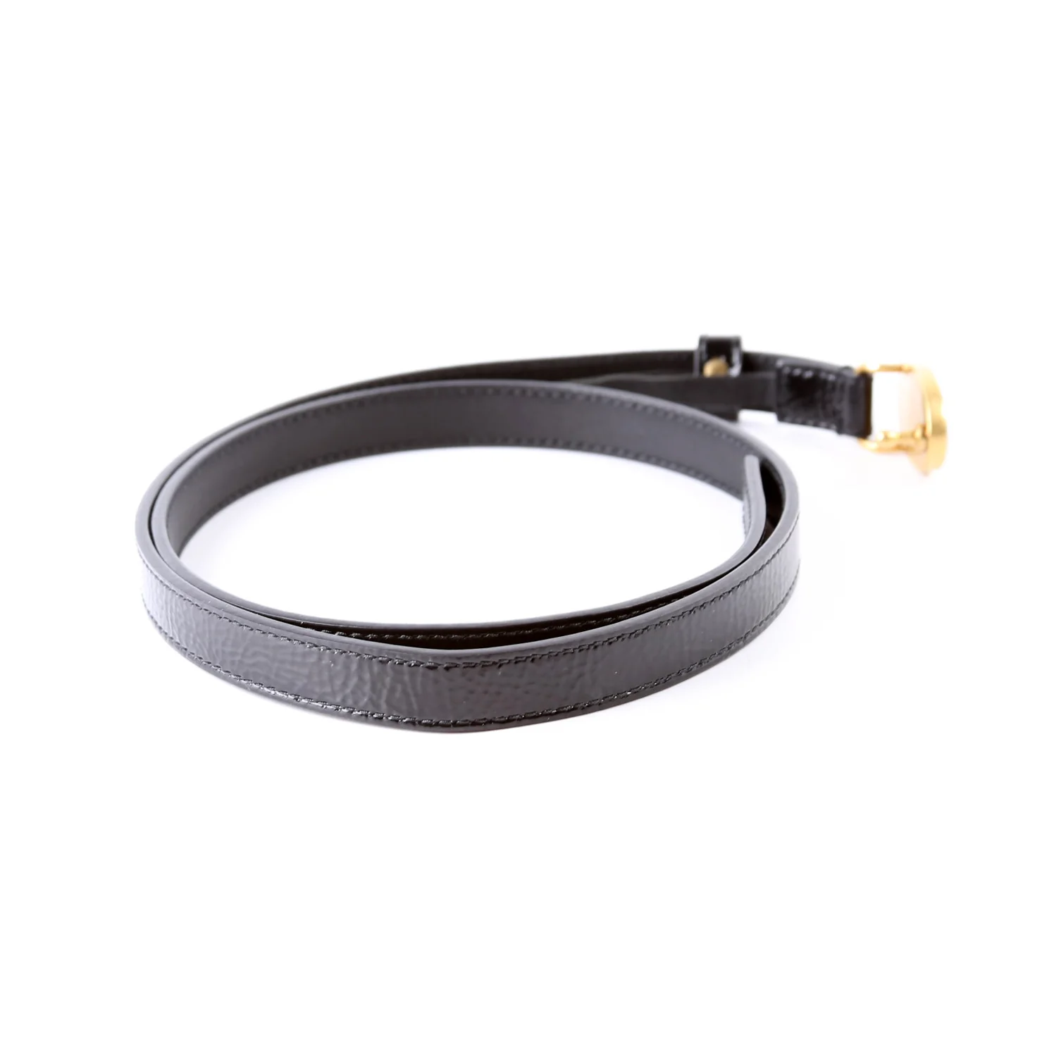 524117 Enamel GG 15MM Crinkle Patent Belt Size 80/32 Black - Image 4