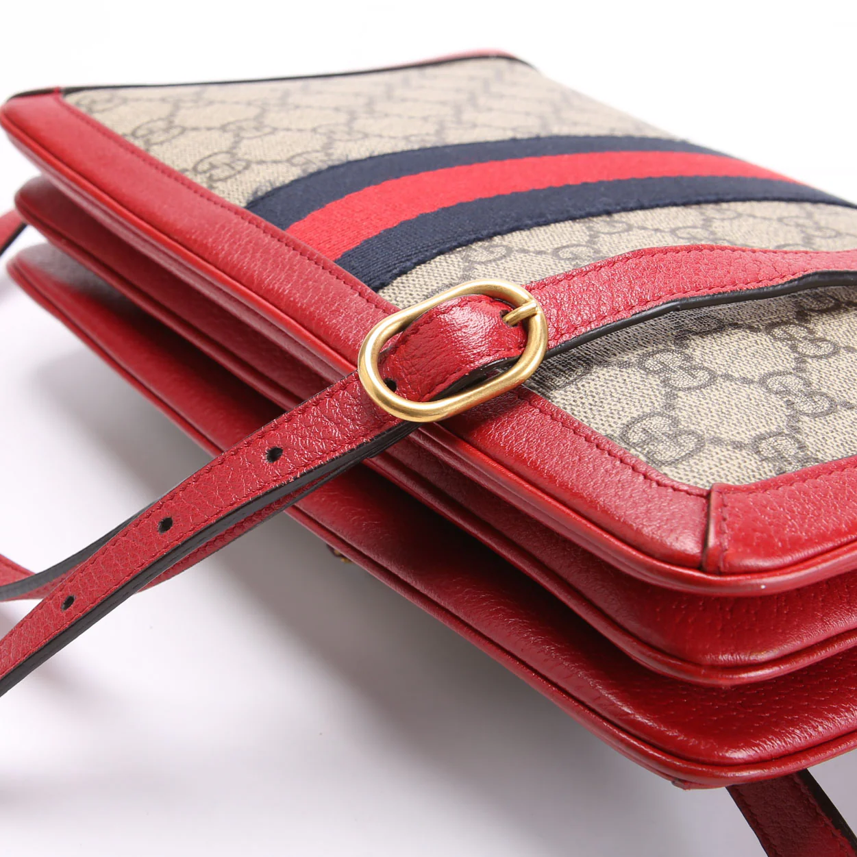 524356 GG Supreme Queen Margaret Medium Shoulder Bag Beige/Red - Image 5