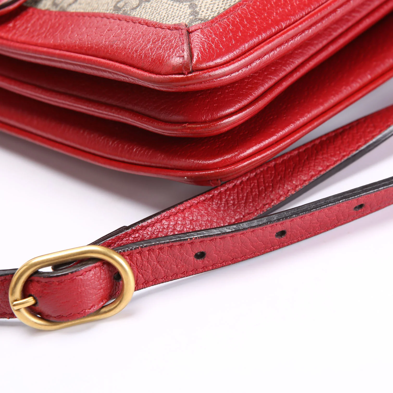 524356 GG Supreme Queen Margaret Medium Shoulder Bag Beige/Red - Image 8