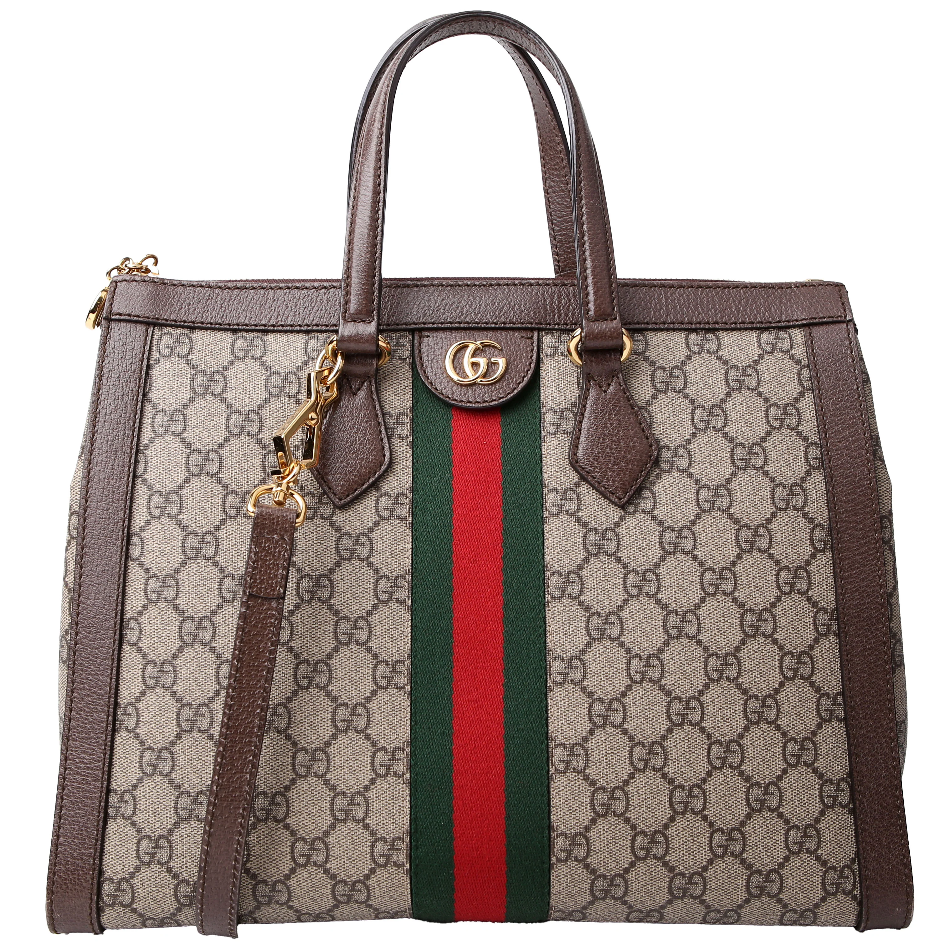 524537 Ophidia GG Medium Tote Brown