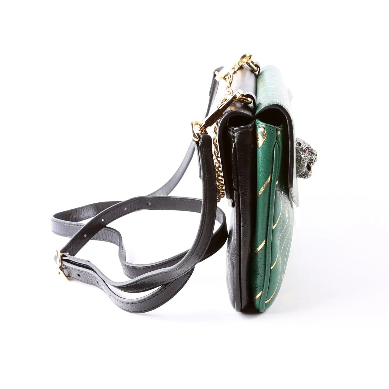 524822 Thiara Double Medium Shoulder Green/Black - Image 3