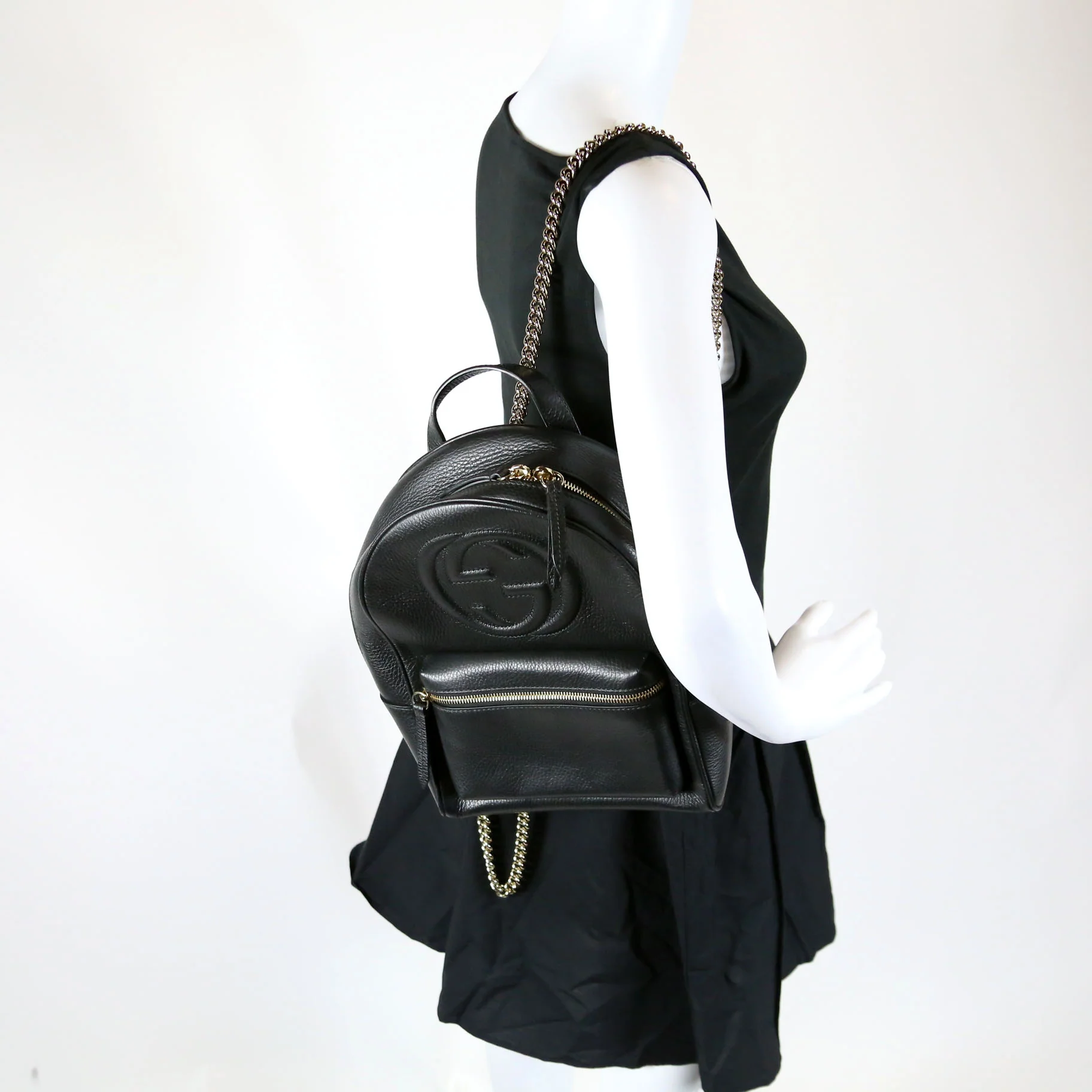 536192 Soho Leather Backpack Black - Image 8