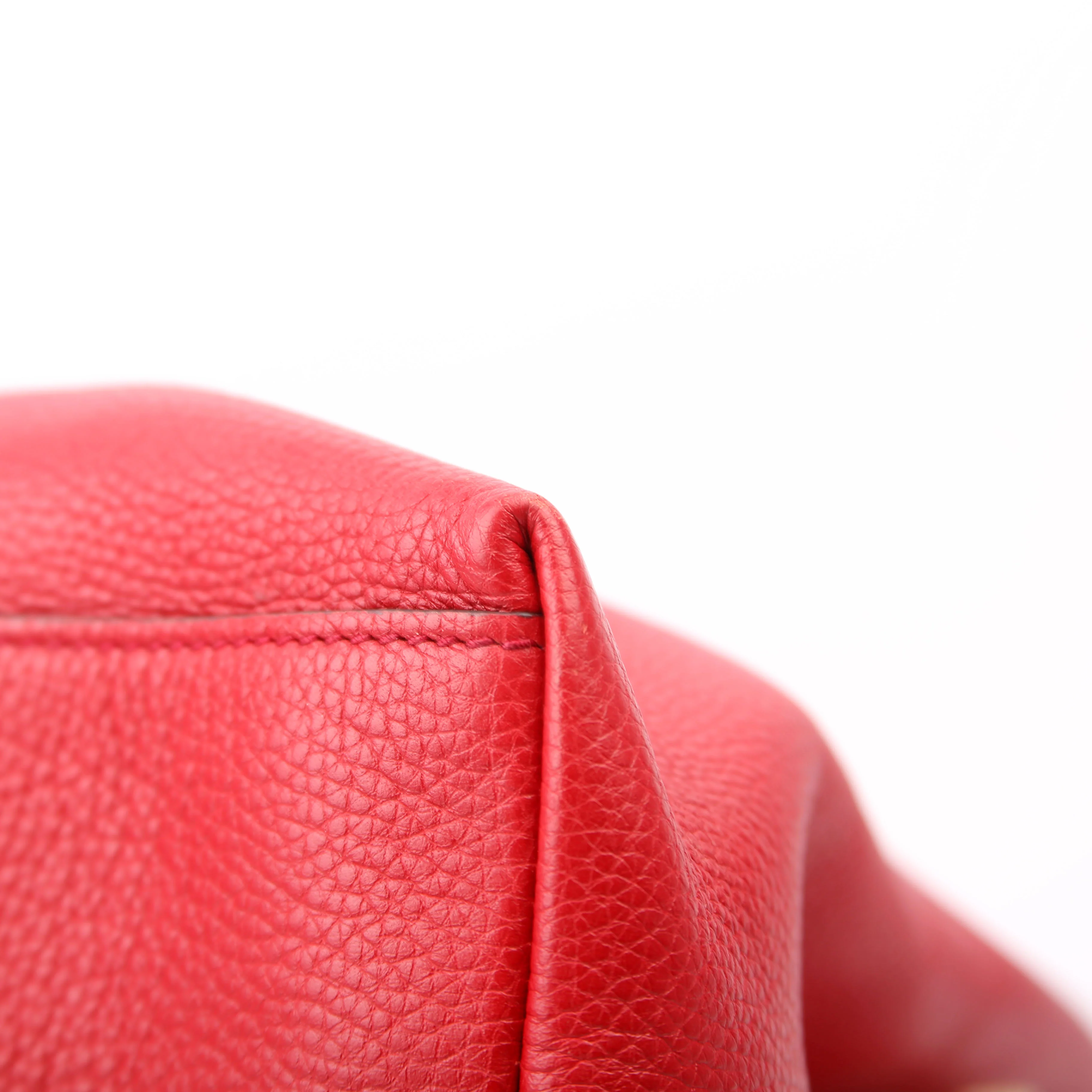 536196 Soho Leather Shoulder Medium Red - Image 9