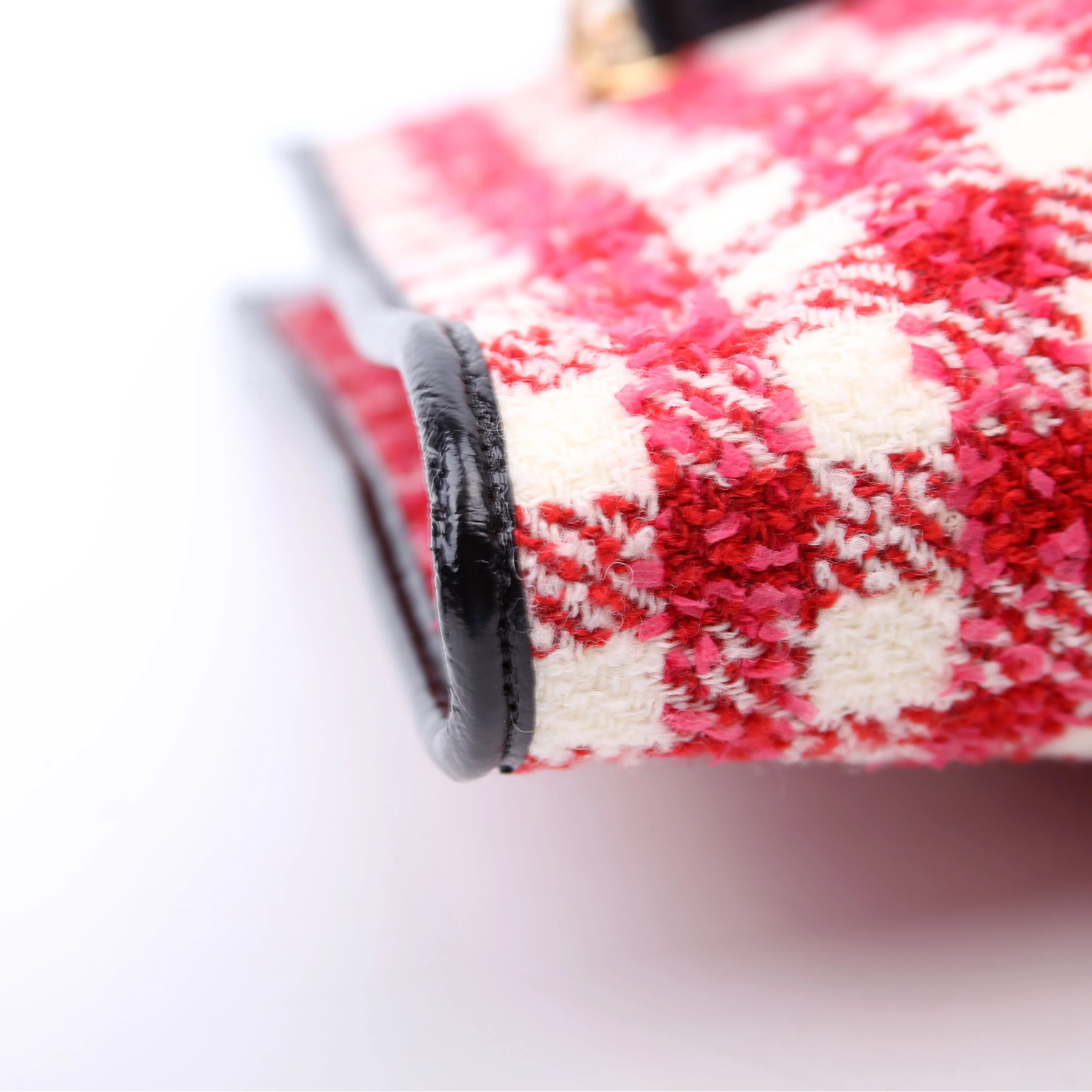 537219 Rajah Chain GG Tweed Tote Red/Pink - Image 5