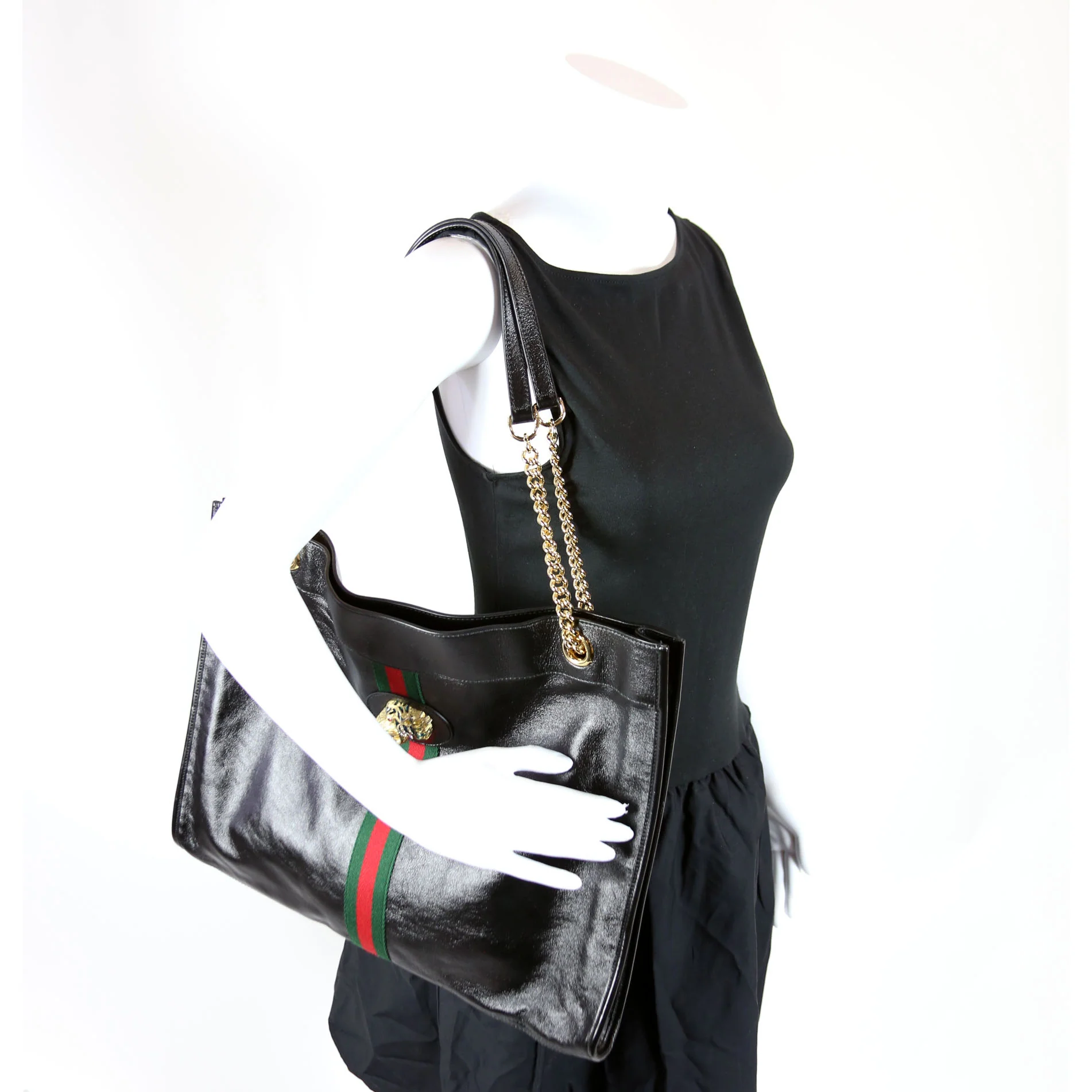 537219 Rajah Tote Leather Black - Image 10