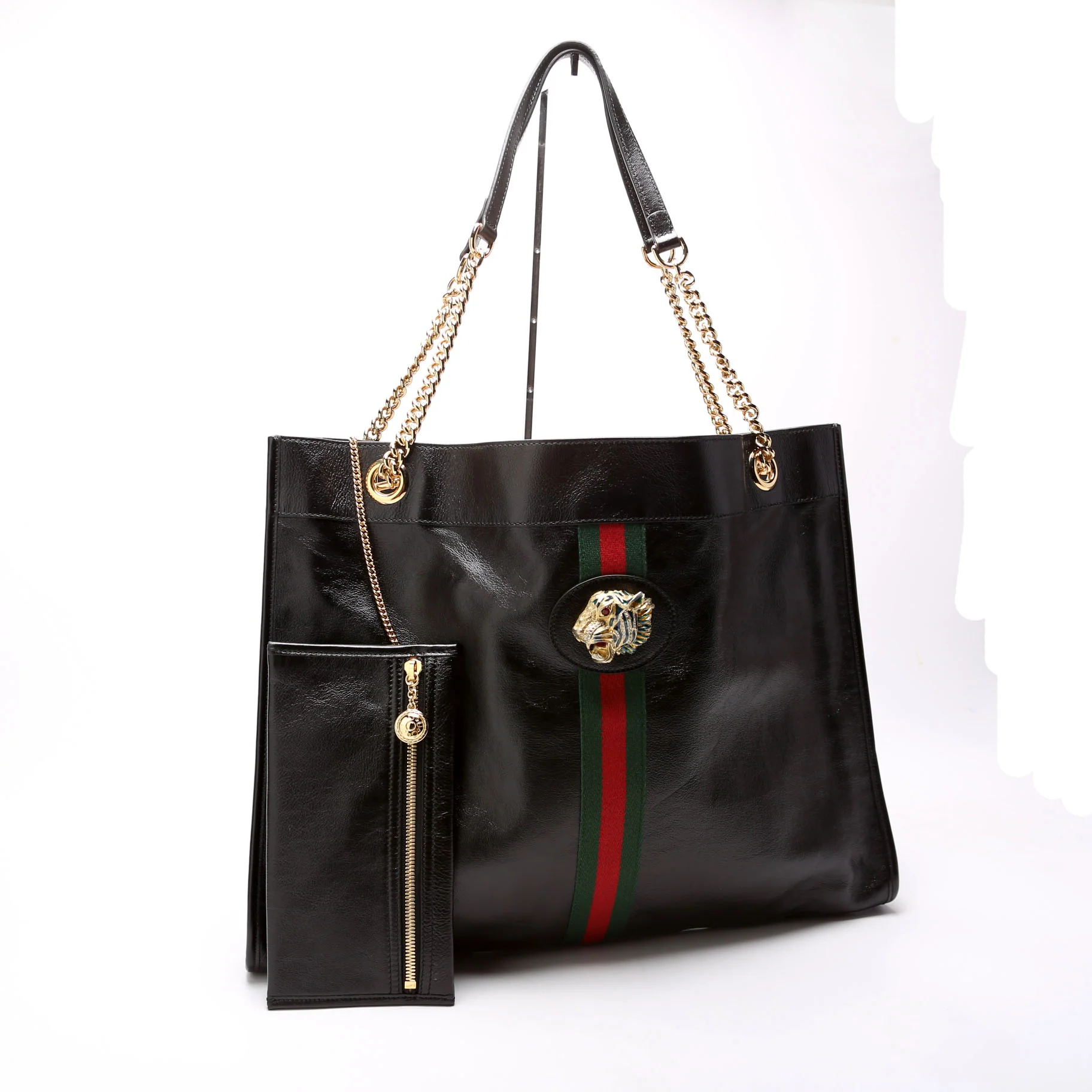 537219 Rajah Tote Leather Black - Image 2