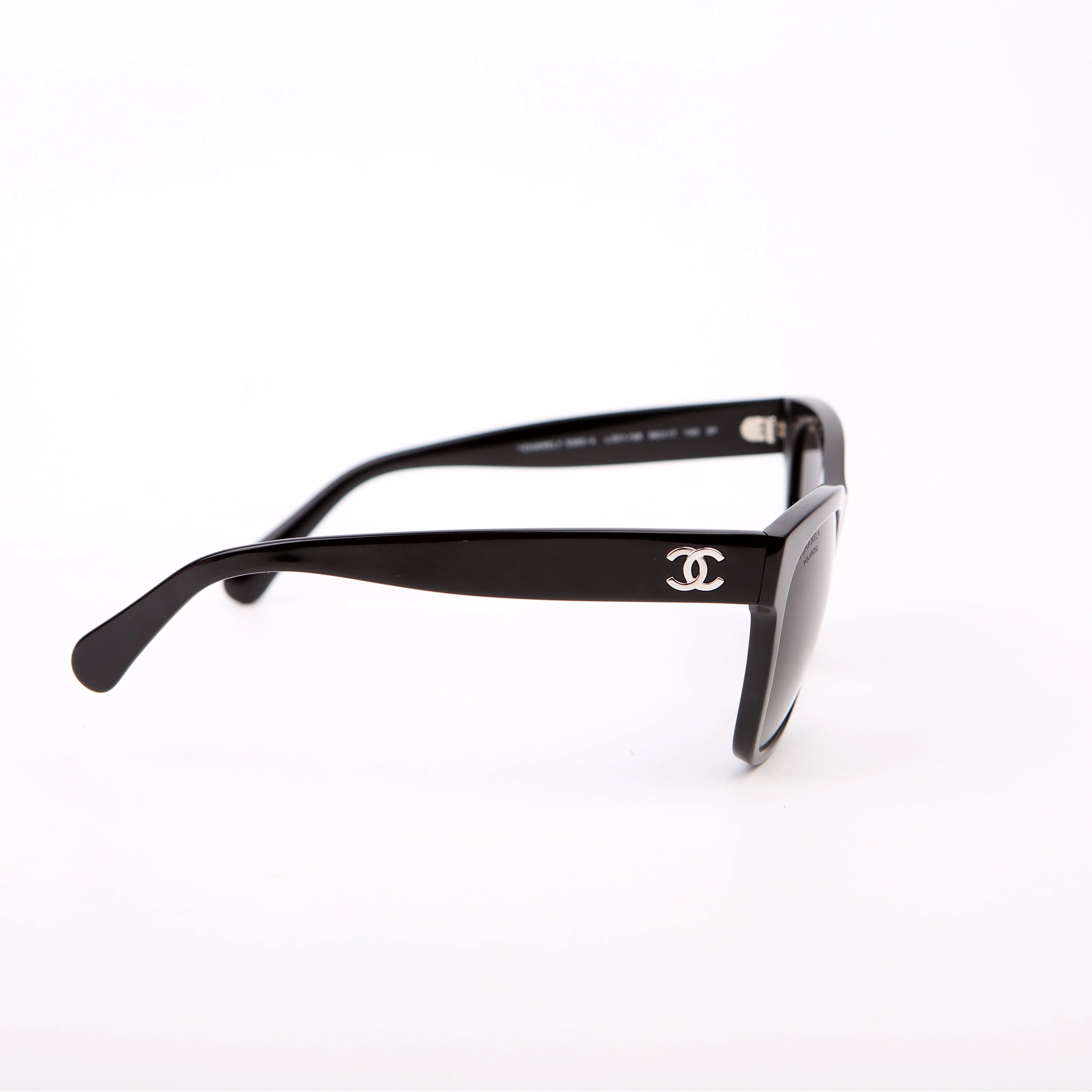 5380-A CC Square Acetate Sunglasses Black - Image 2