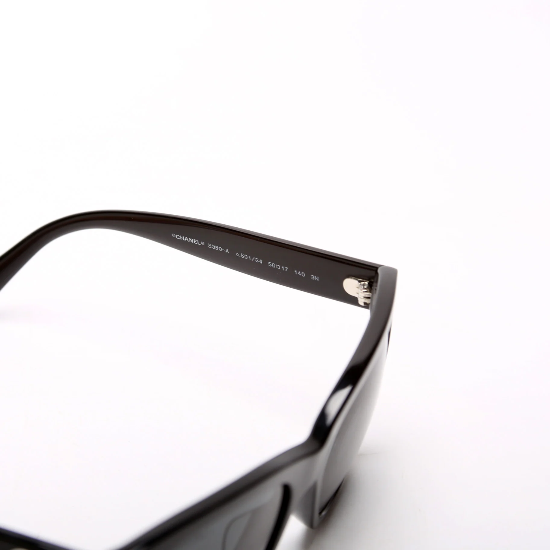 5380-A CC Square Acetate Sunglasses Black - Image 2