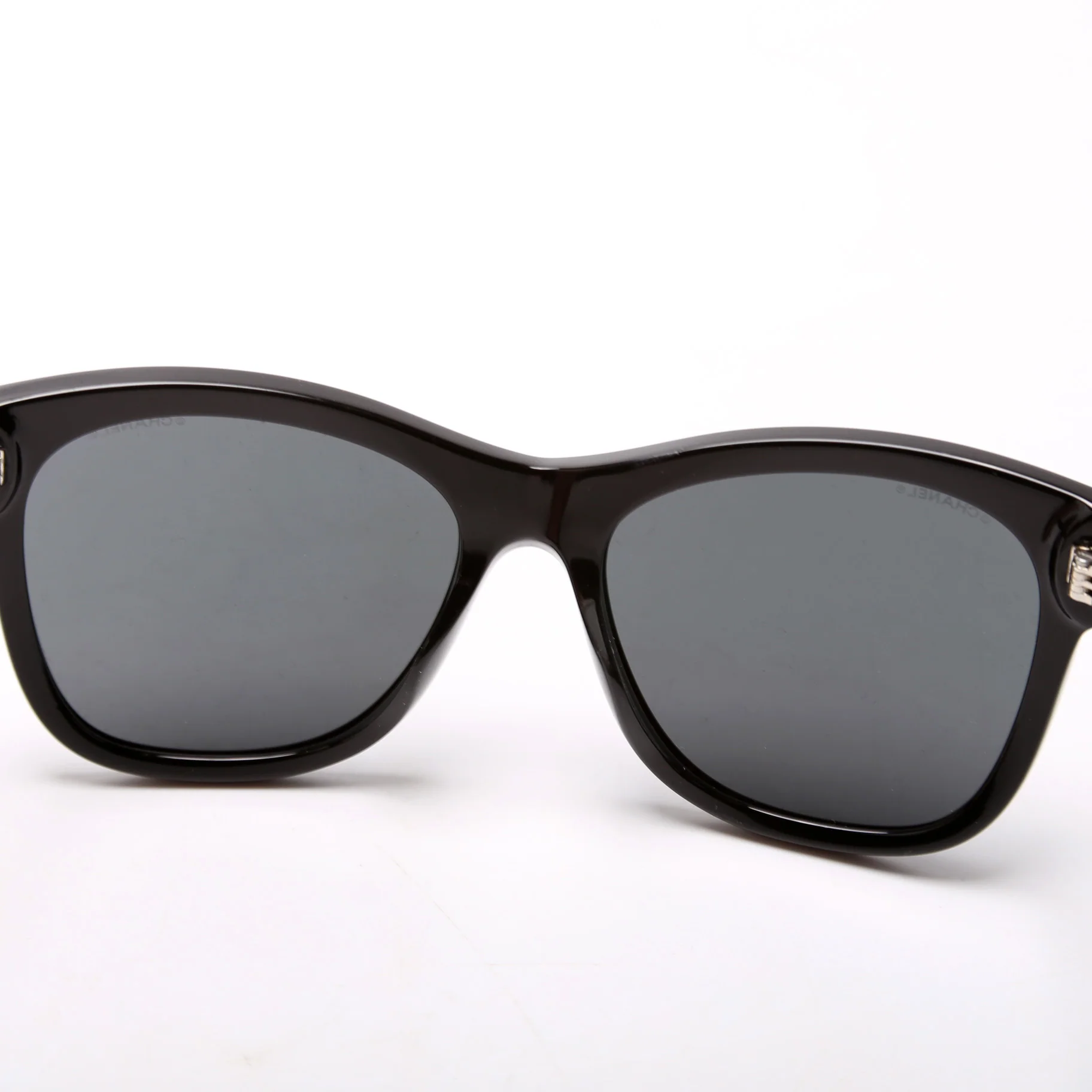5380-A CC Square Acetate Sunglasses Black - Image 4
