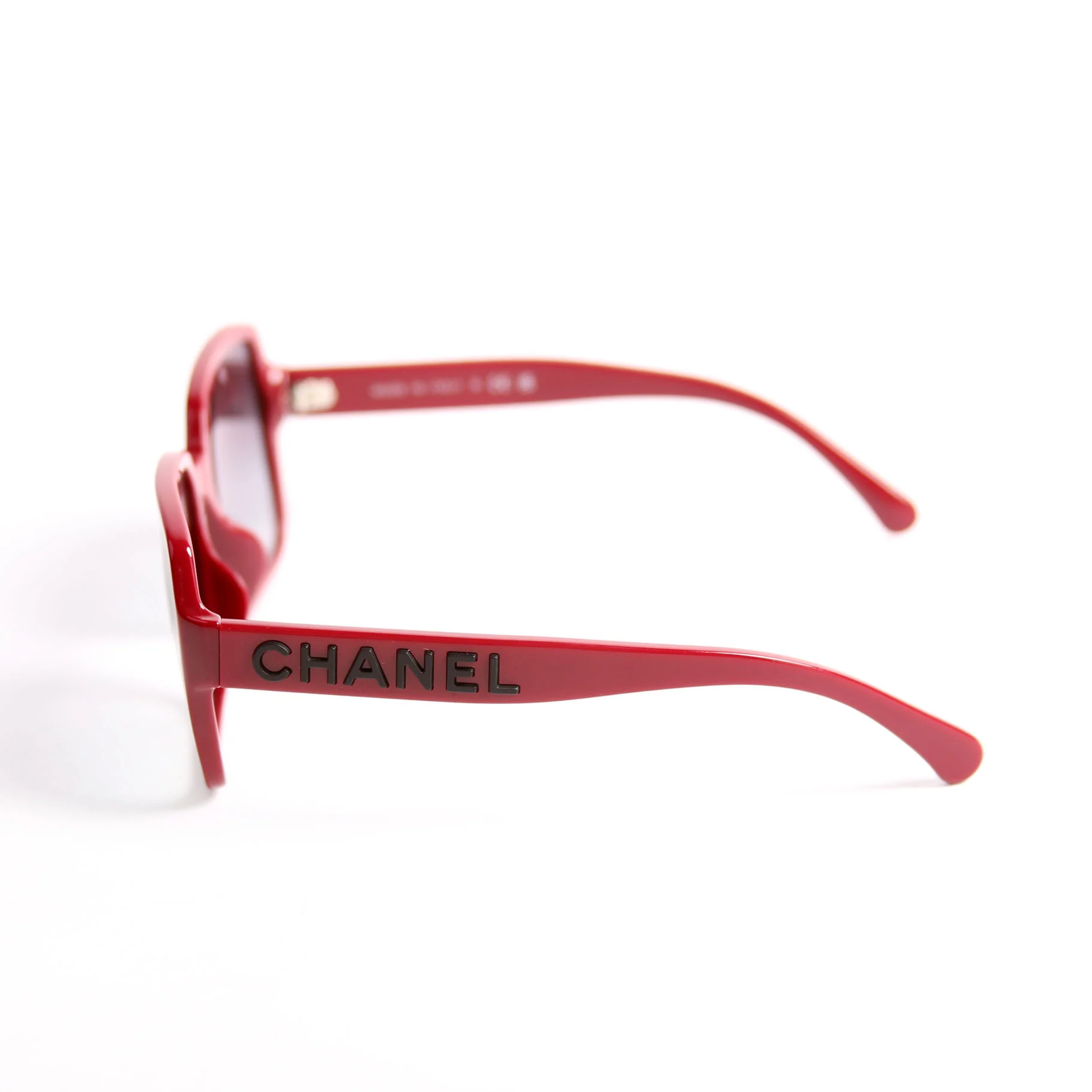 5408-A Square Acetate Sunglasses Red - Image 2