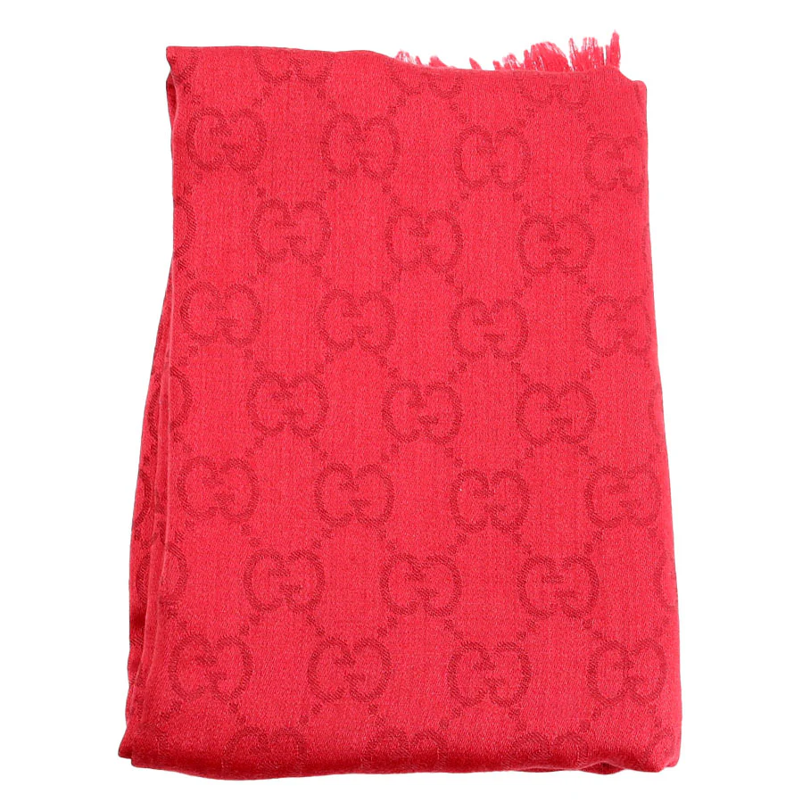 542984 GG Wool/Silk Scarf 70 X 200CM Red