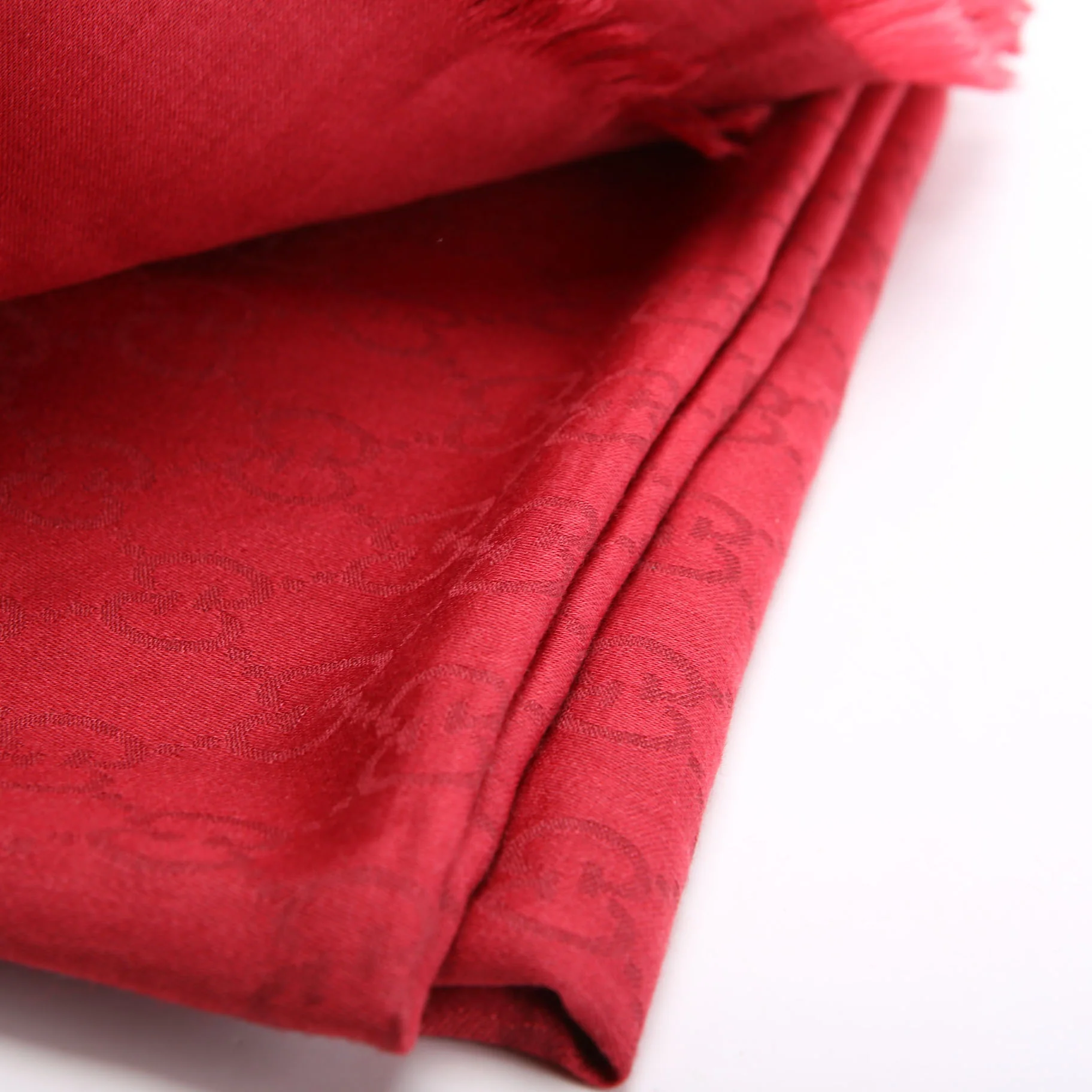 542984 GG Wool/Silk Scarf 70 X 200CM Red - Image 4