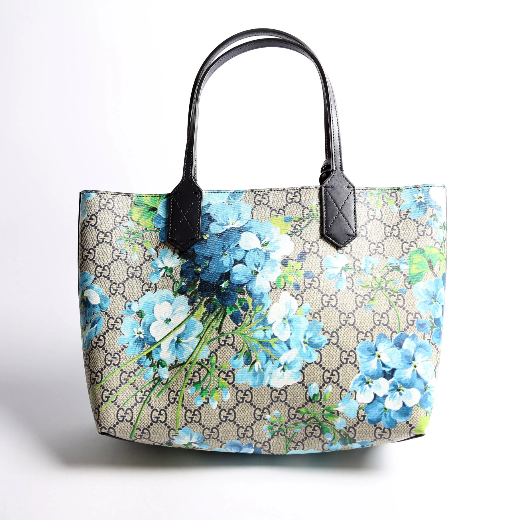 546323 GG Supreme Blooms Tote Small Blue - Image 2