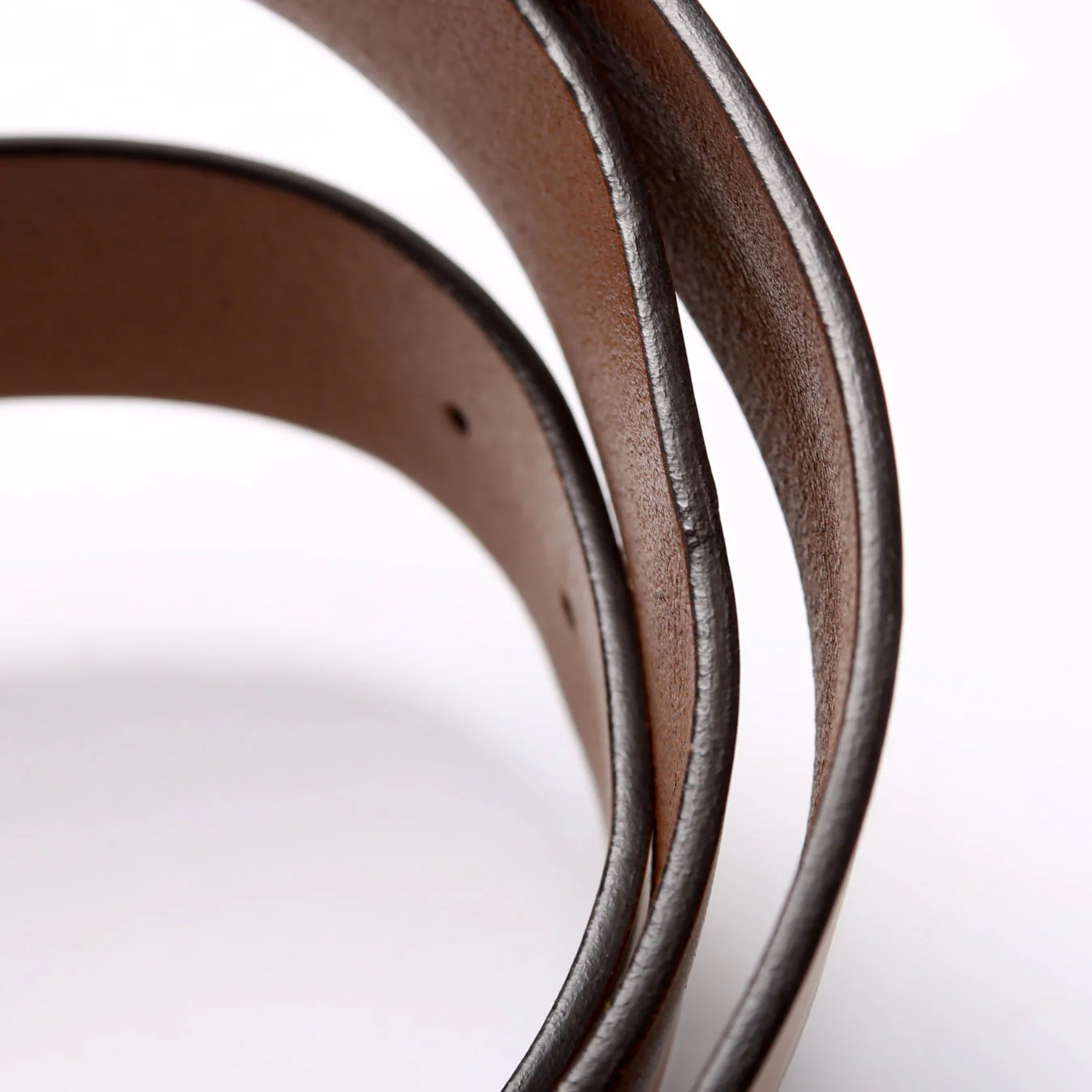 546389 Interlocking GG Leather Belt Size 110/44 Brown - Image 3