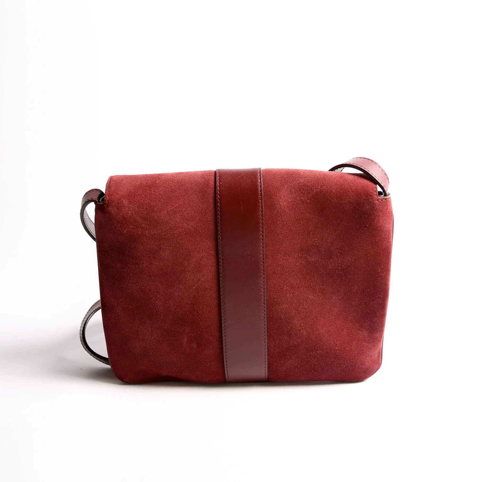 550126 Arli Flap Medium Suede Burgundy - Image 2