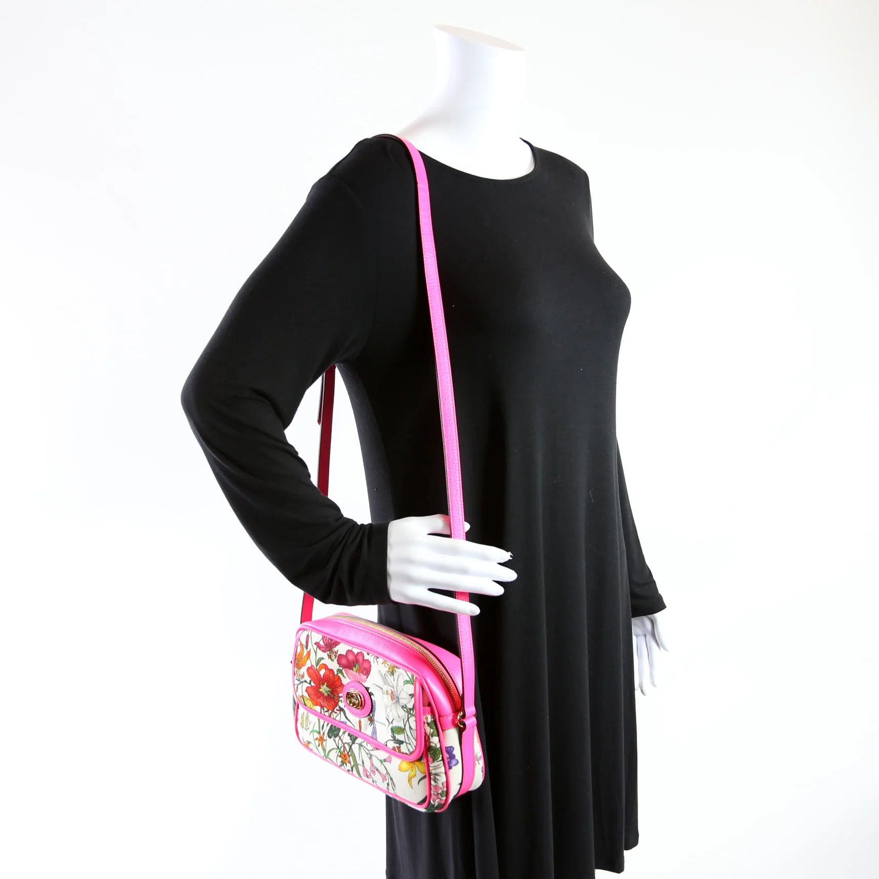 550147 Flora Canvas Crossbody Pink - Image 11