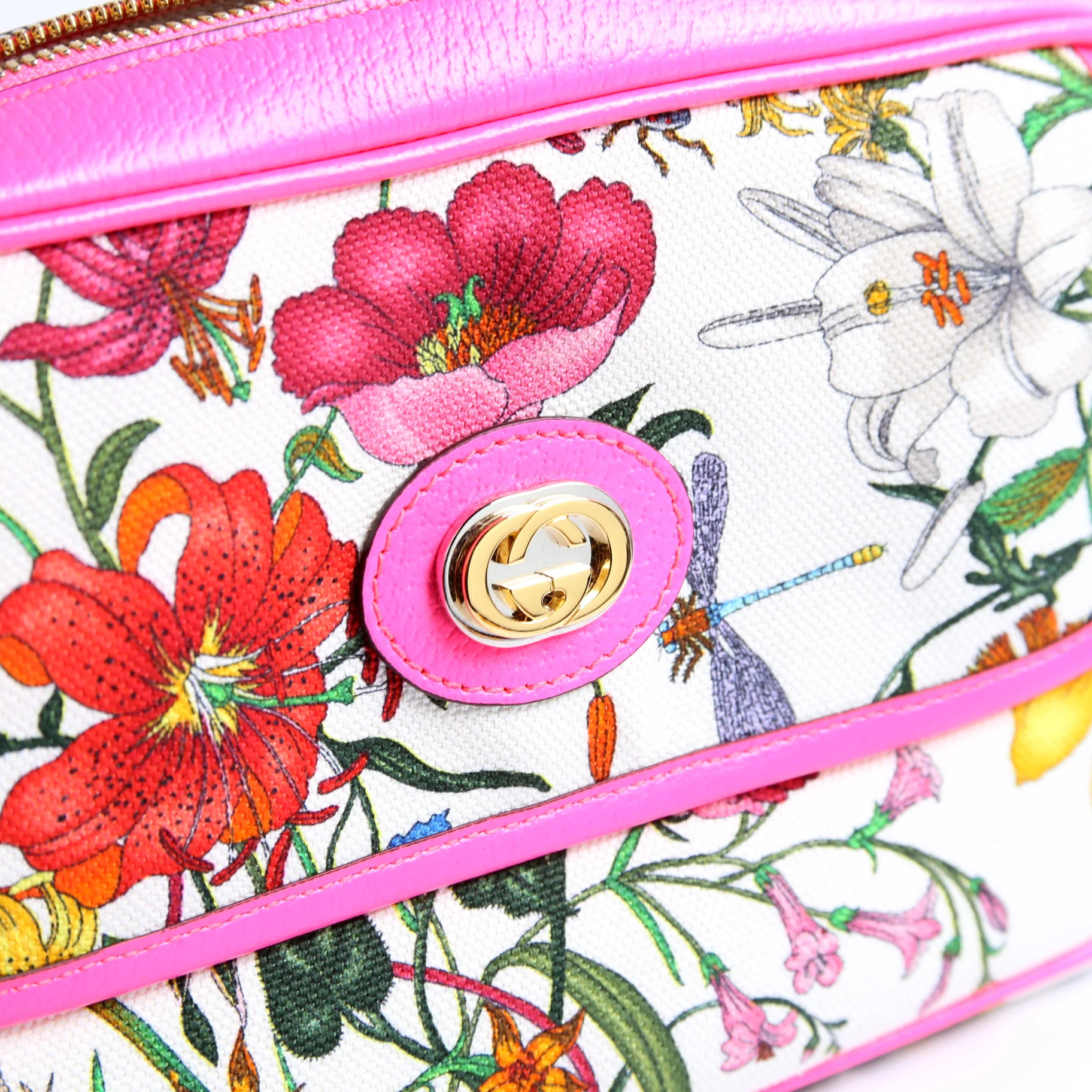 550147 Flora Canvas Crossbody Pink - Image 9
