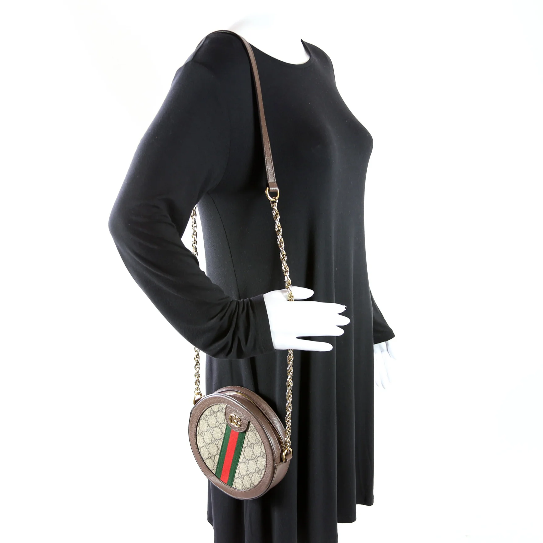 550618 Ophidia GG Supreme Round Small Crossbody Brown - Image 13