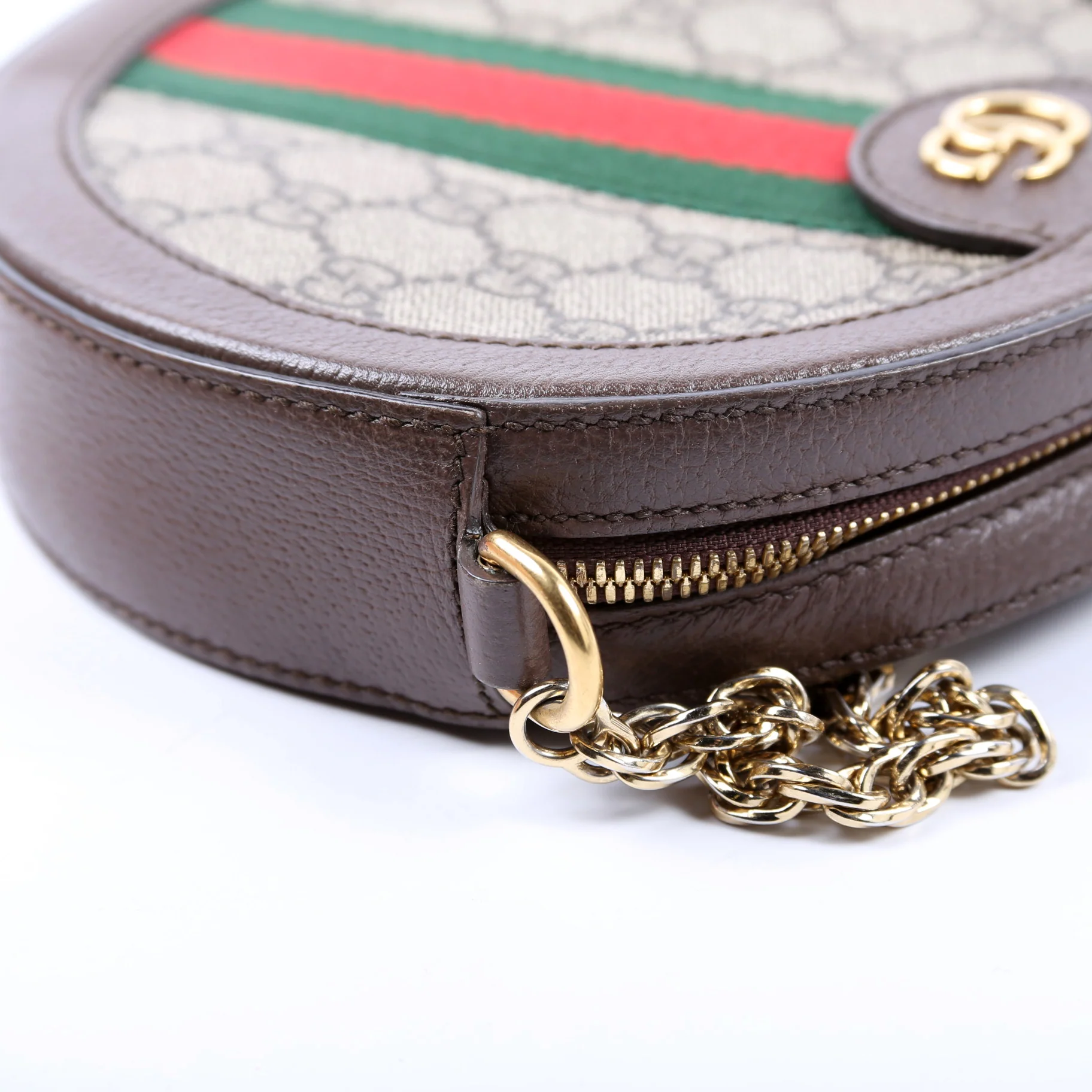 550618 Ophidia GG Supreme Round Small Crossbody Brown - Image 8