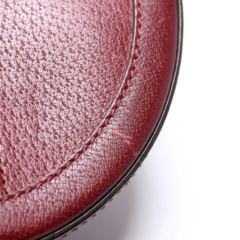 550618 Ophidia Leather Round Small Crossbody Burgundy - Image 5