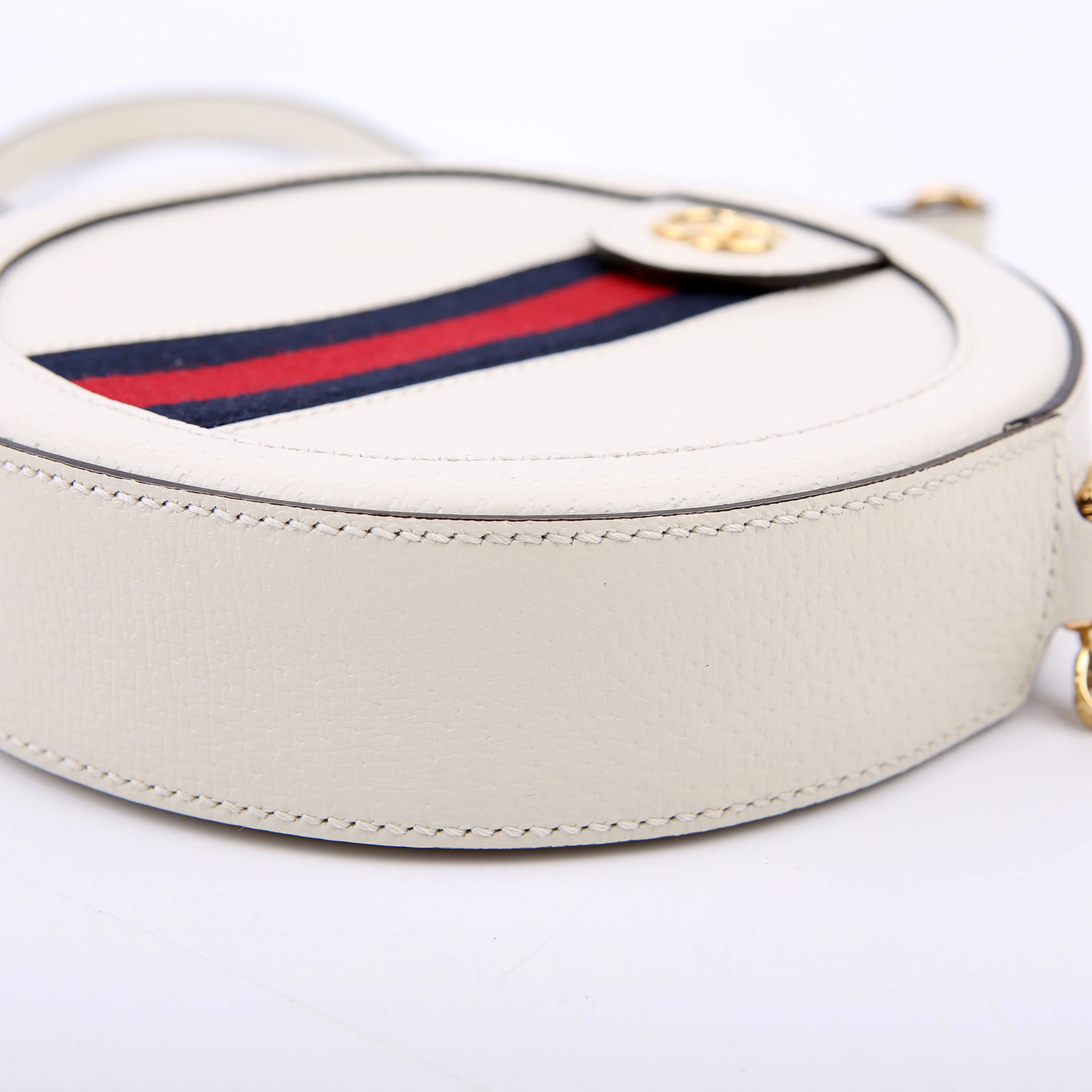550618 Ophidia Leather Round Small Crossbody White - Image 6