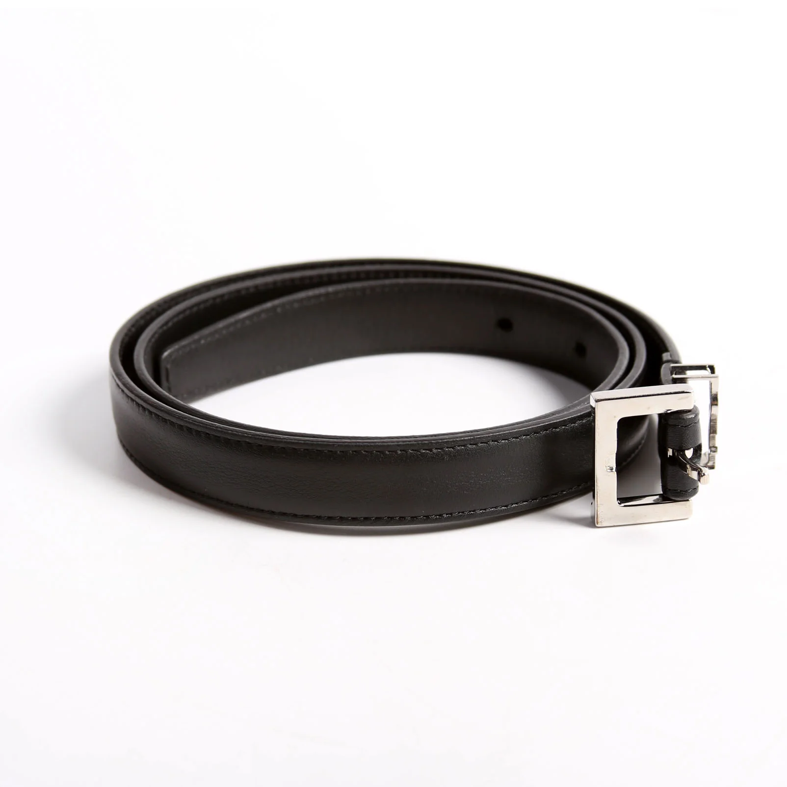 554465 Cassandre Thin Square Belt Size 75 Black - Image 4