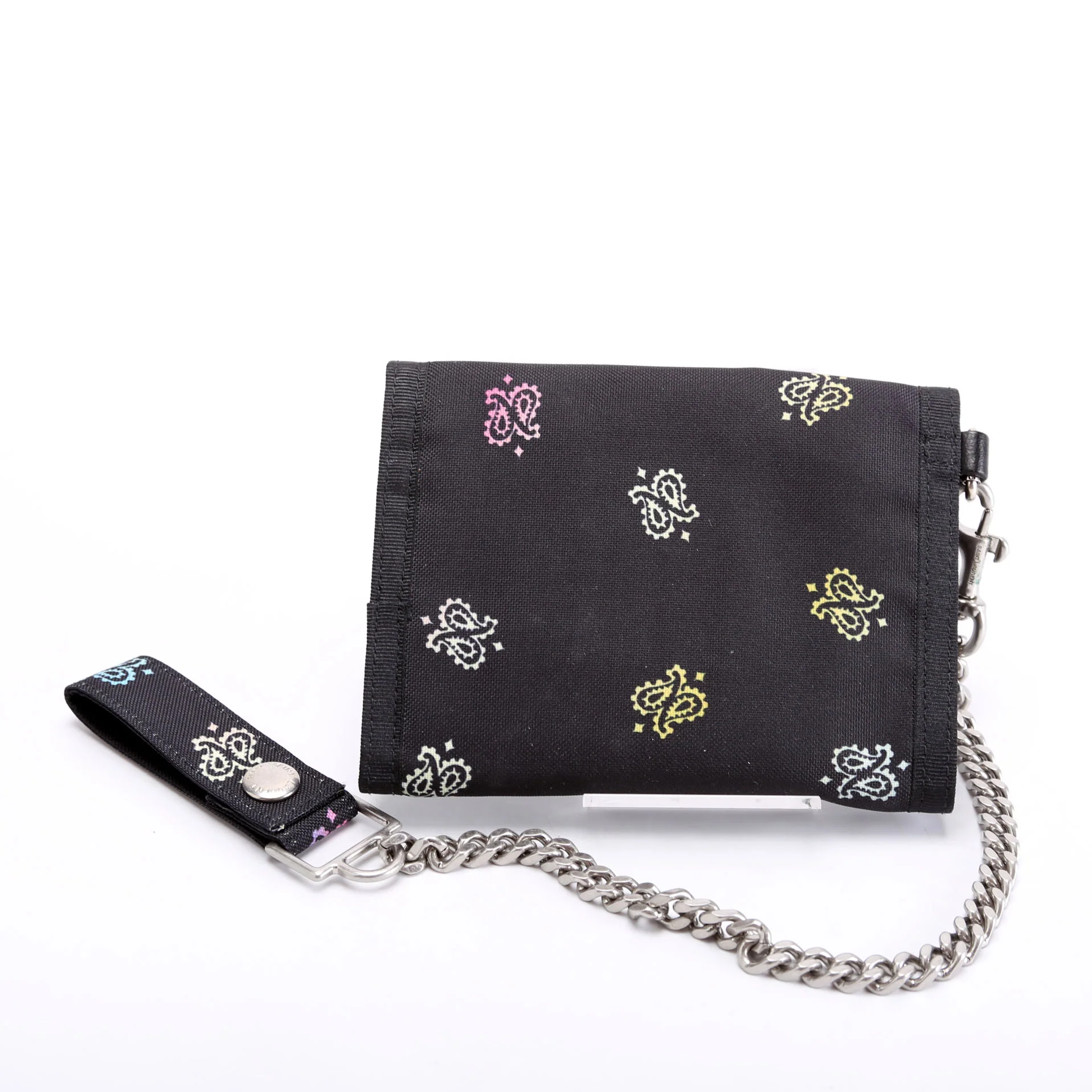 556417 Bandana Print Nylon Chain Wallet Black/Multicolor - Image 2