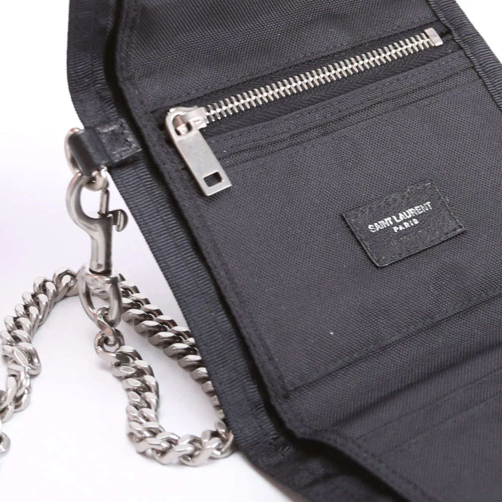 556417 Bandana Print Nylon Chain Wallet Black/Multicolor - Image 6