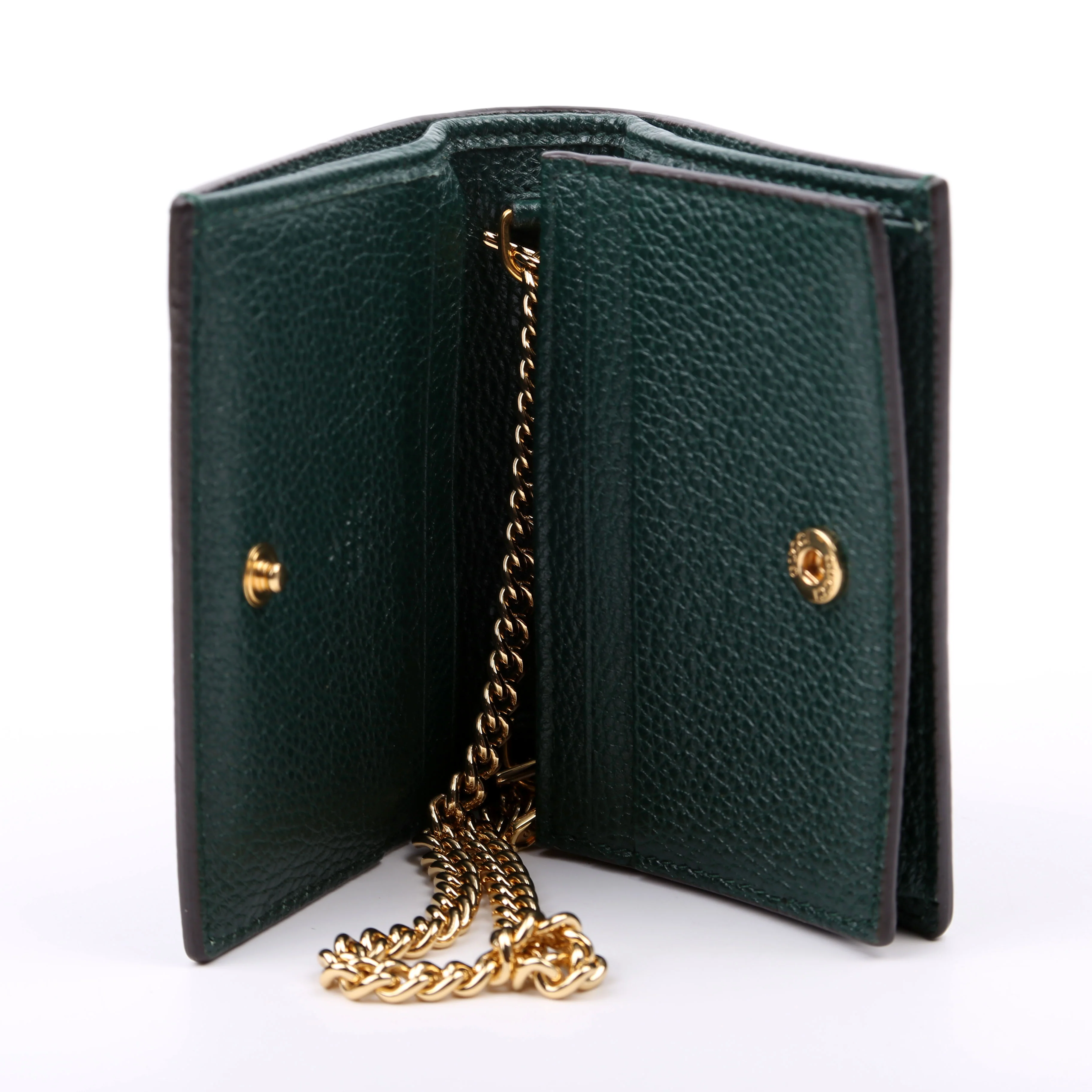 570660 Zumi Leather Card Case with Chain Green - Image 10