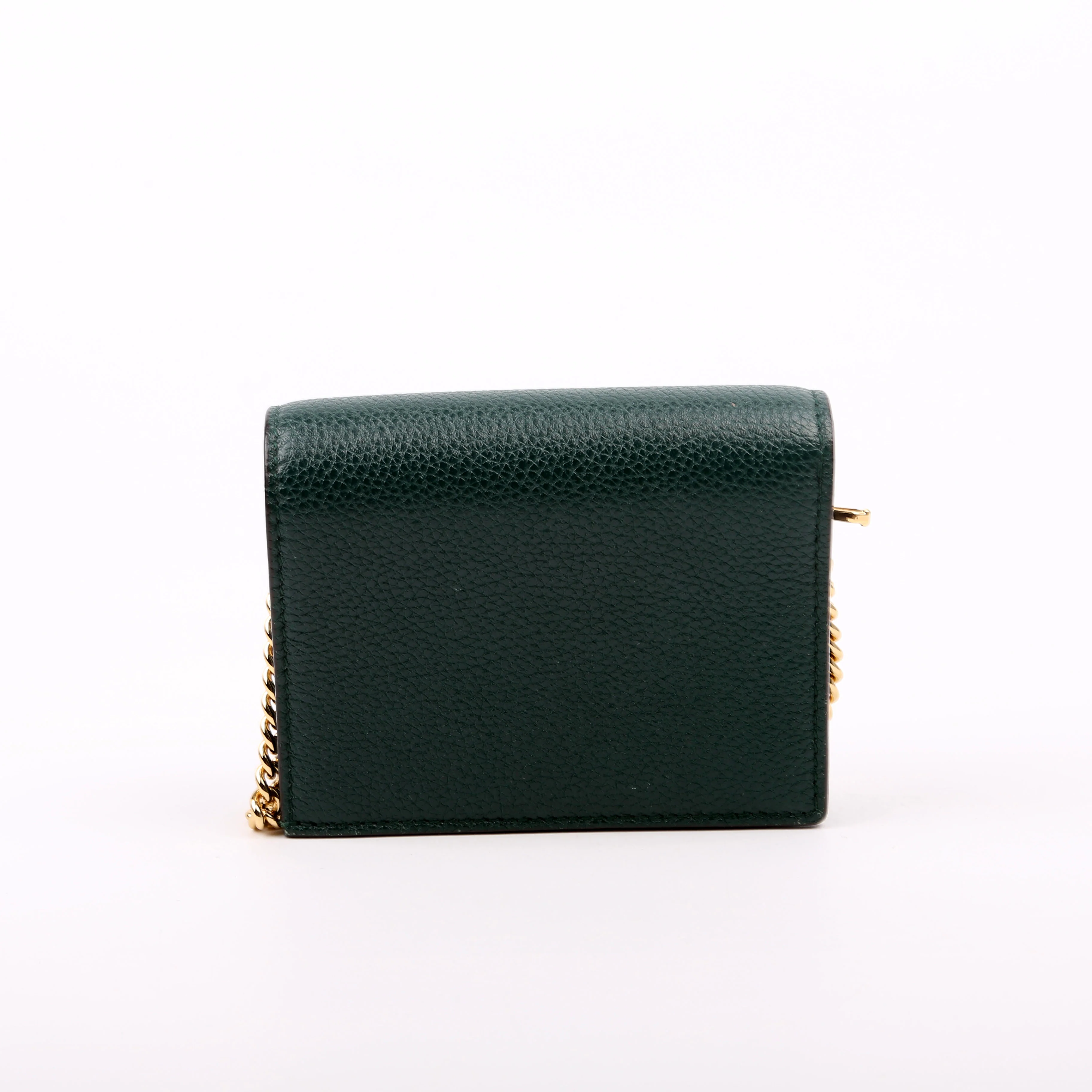 570660 Zumi Leather Card Case with Chain Green - Image 4