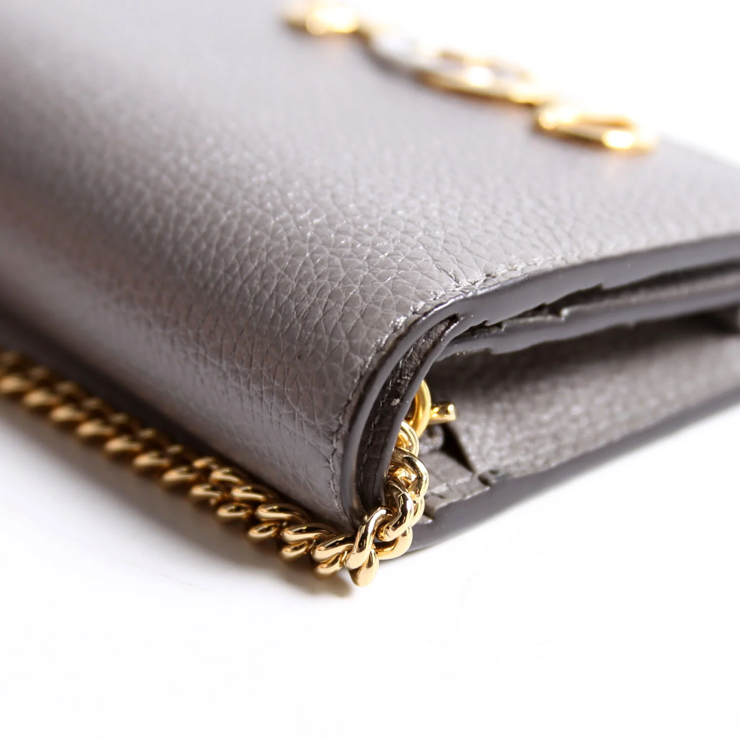 570660 Zumi Leather Card Case With Chain Grey - Image 9