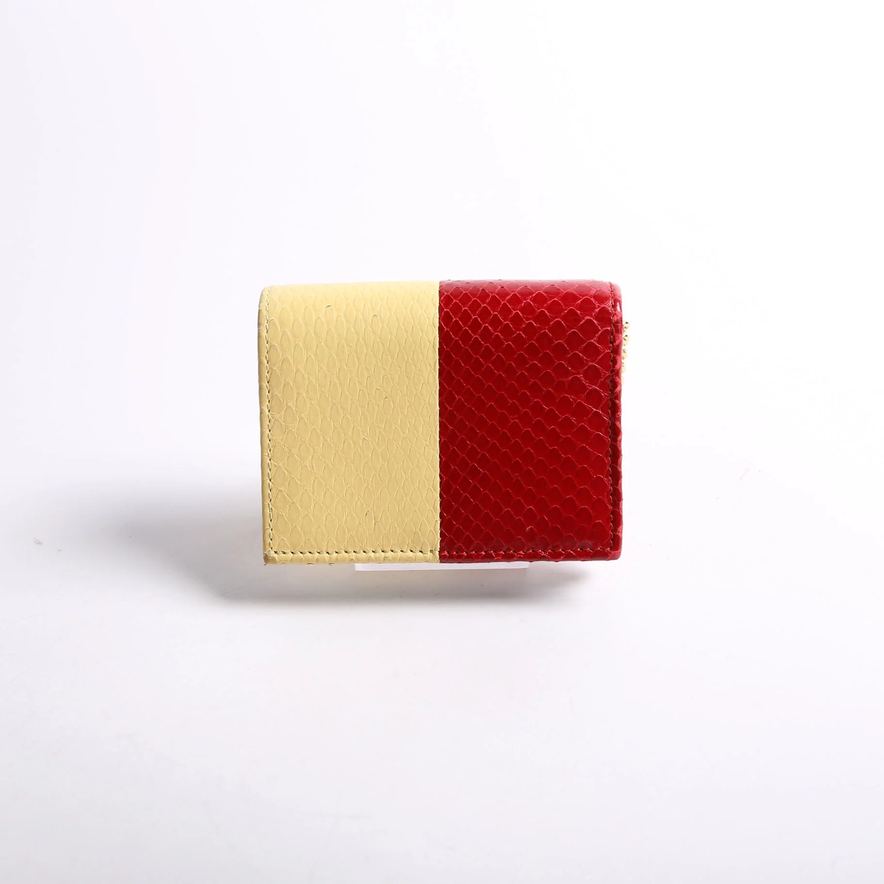 570660 Zumi Leather Card Case With Chain Red/Yellow - Image 2