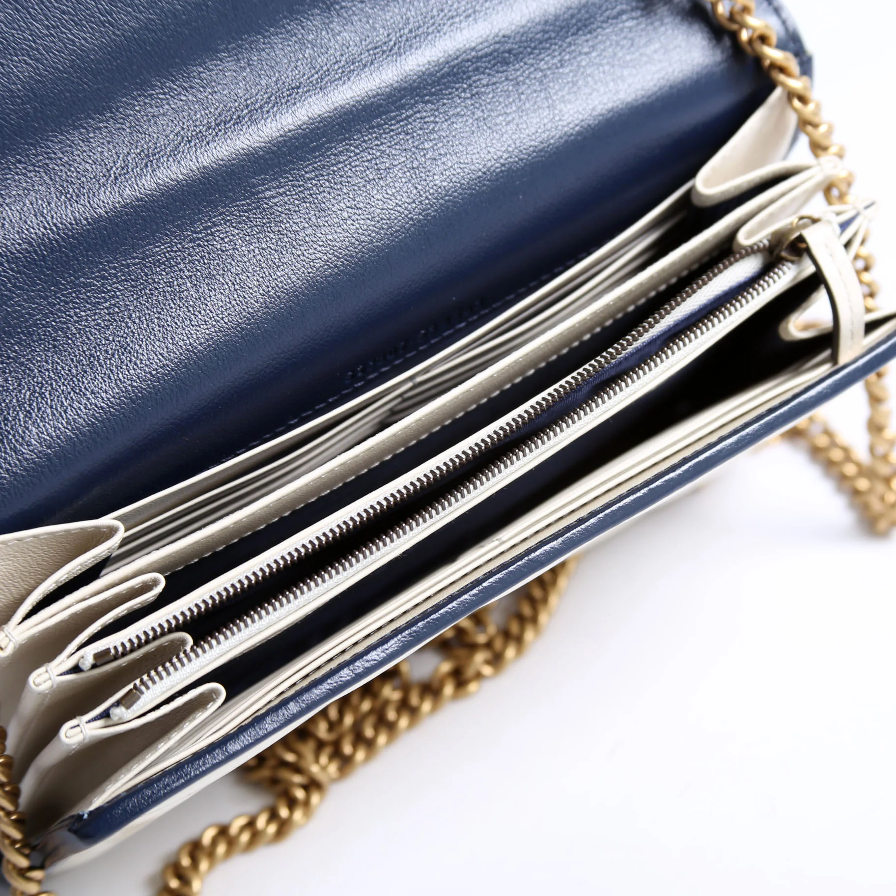 573807 Marmont Torchon Chain Wallet Cream/Blue - Image 8